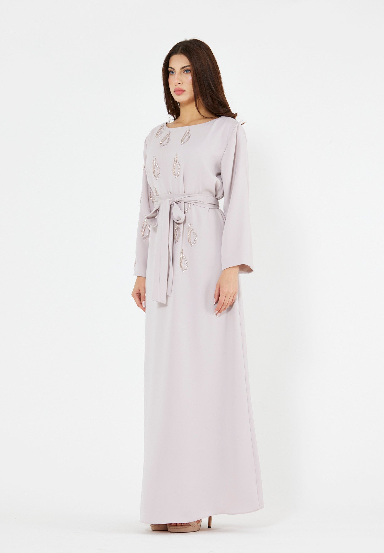 Beaded Droplet Embellished Flowy Dress