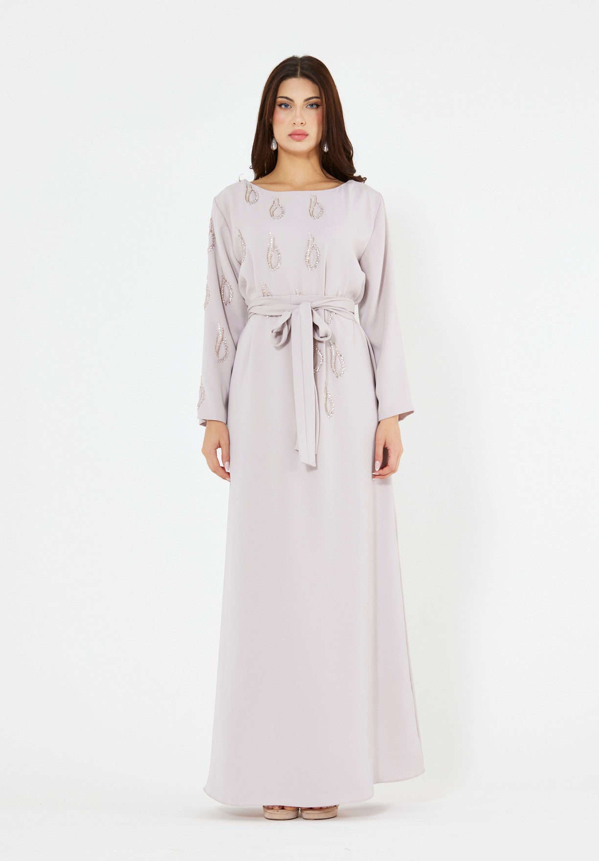 Beaded Droplet Embellished Flowy Dress