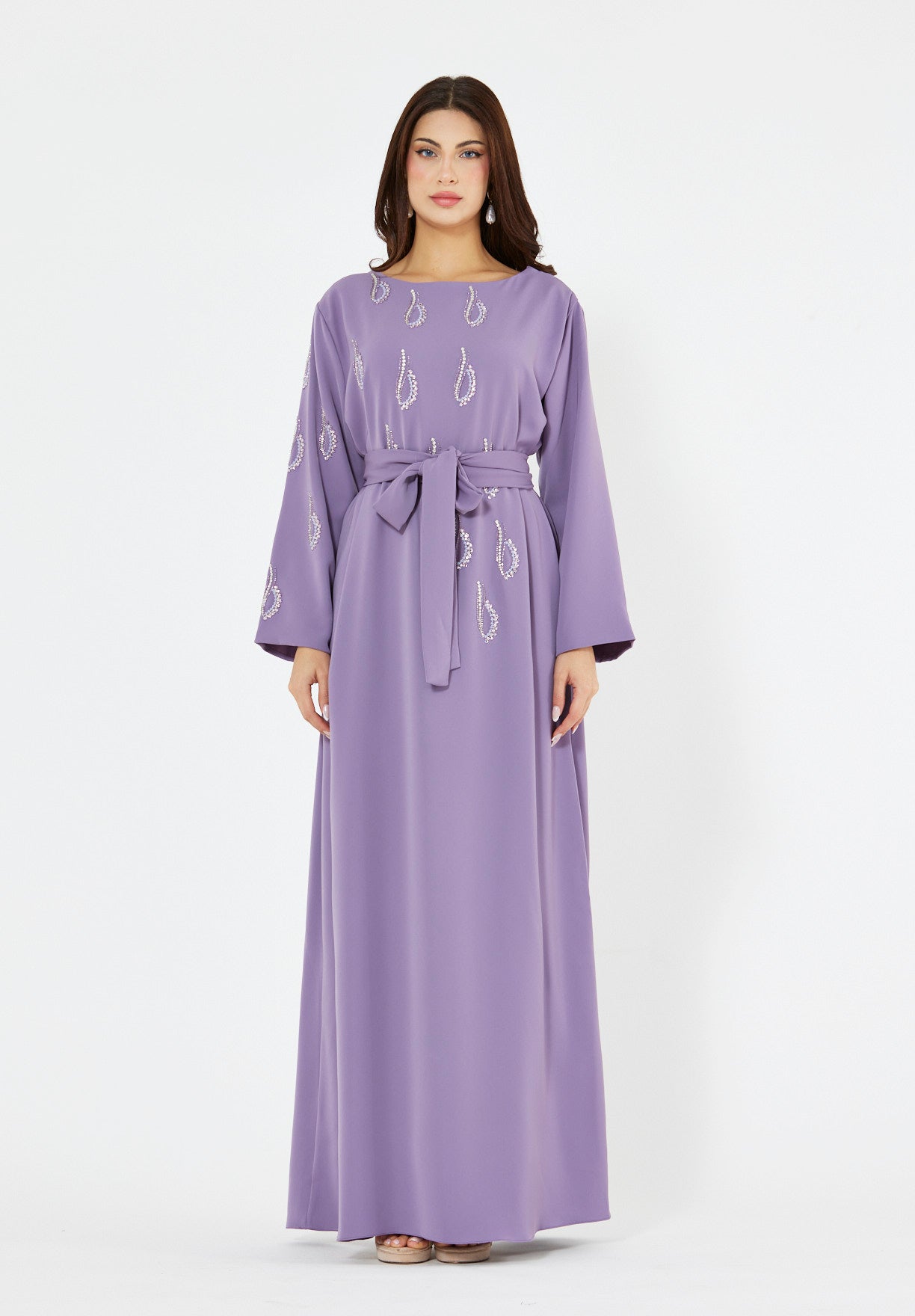 Beaded Droplet Embellished Flowy Dress