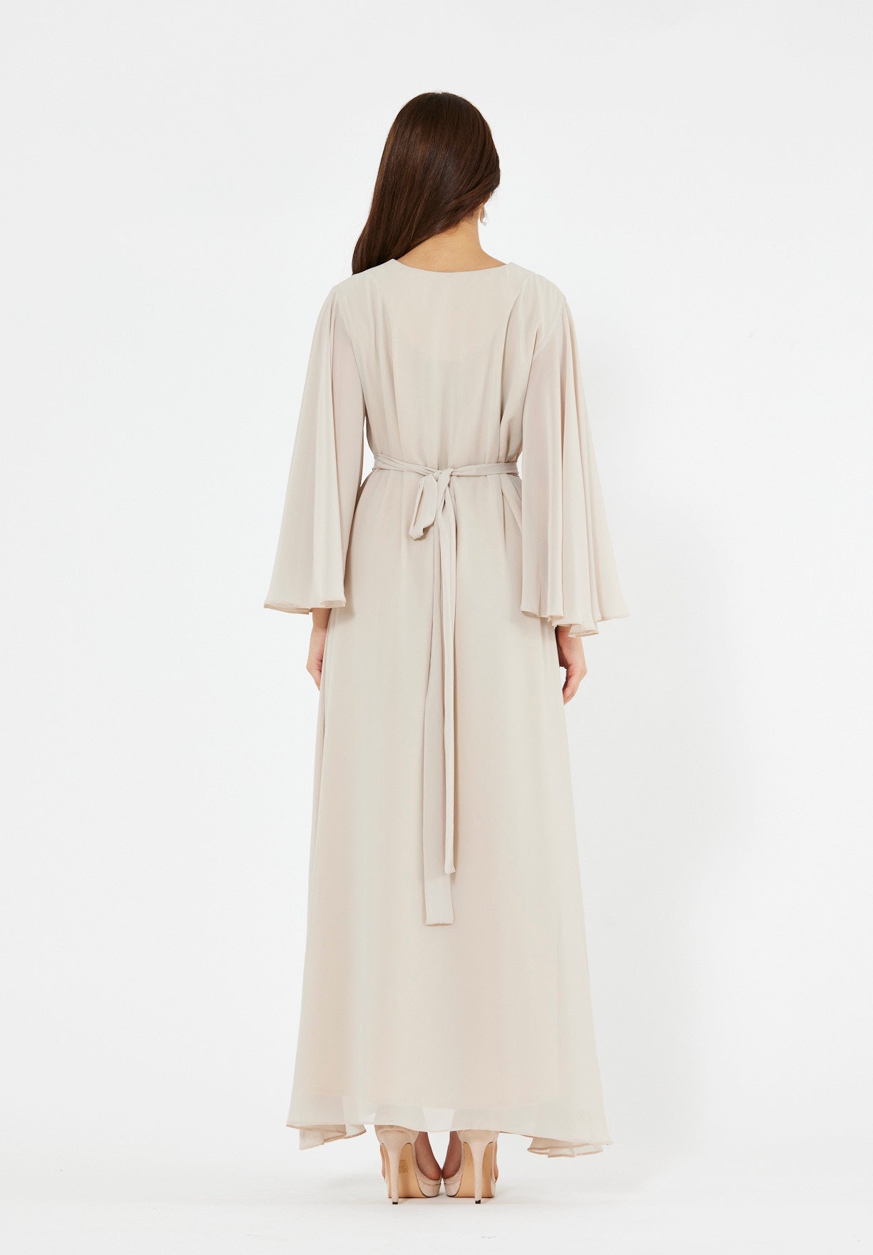 Abstract Swirls Metallic Embroidered Dress