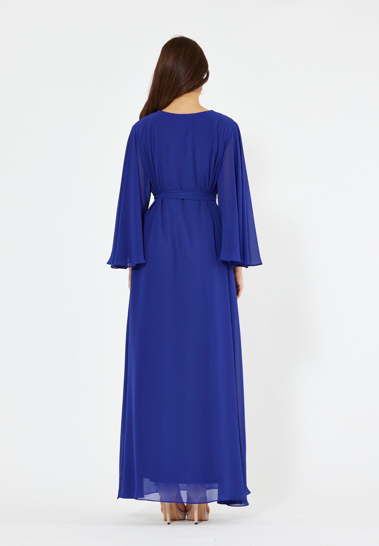 Abstract Swirls Metallic Embroidered Dress