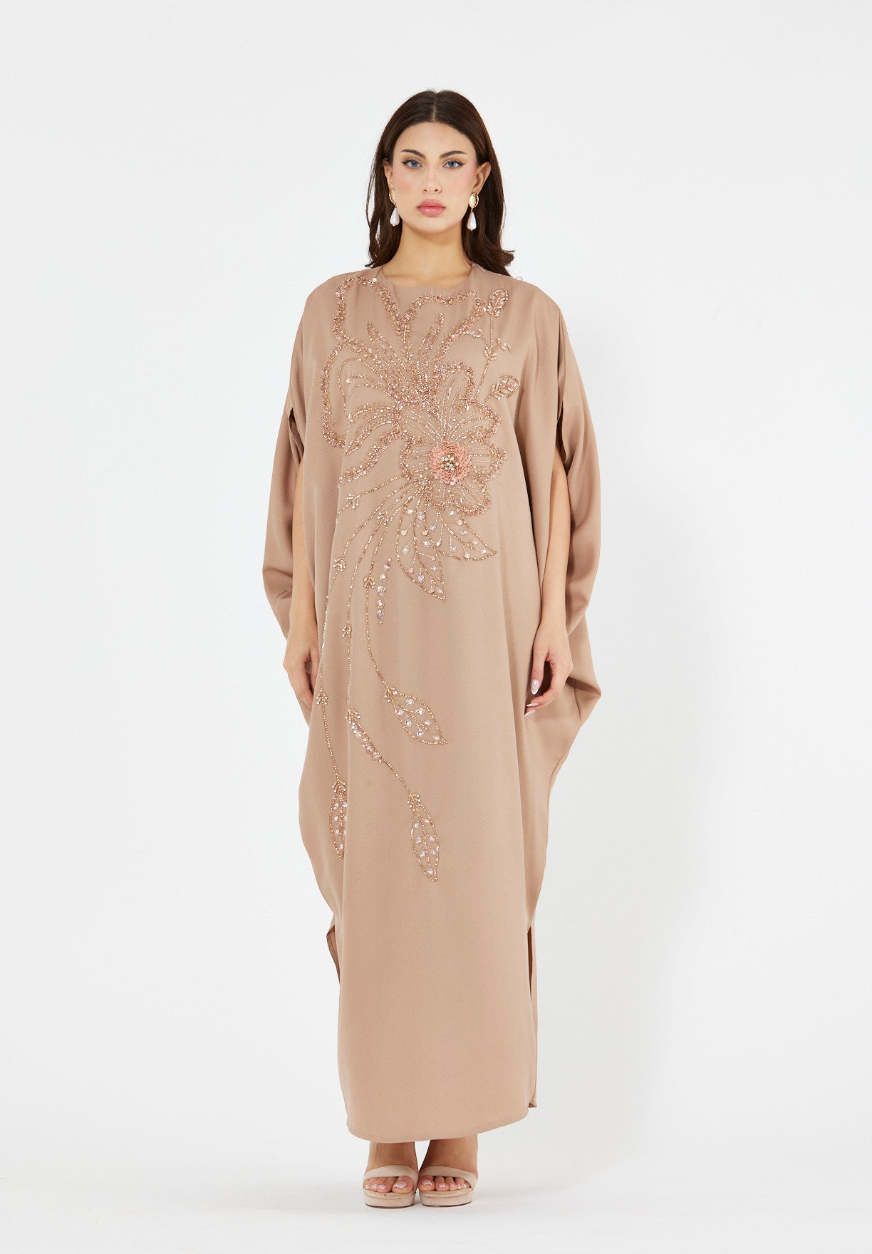 Hand-Beaded Floral Embroidered Dress