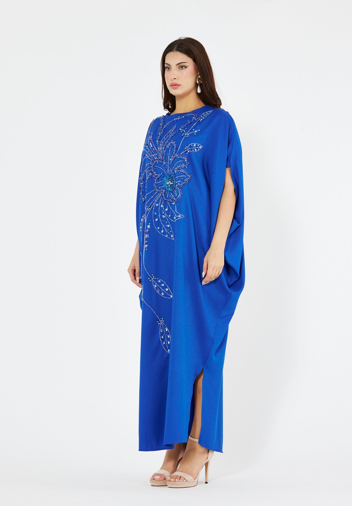 Hand-Beaded Floral Embroidered Dress