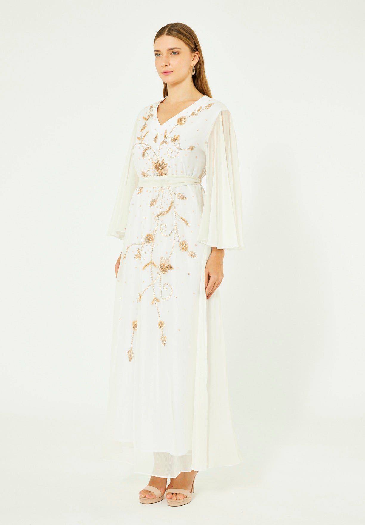 Celeste Floral Embellished Organza Gown