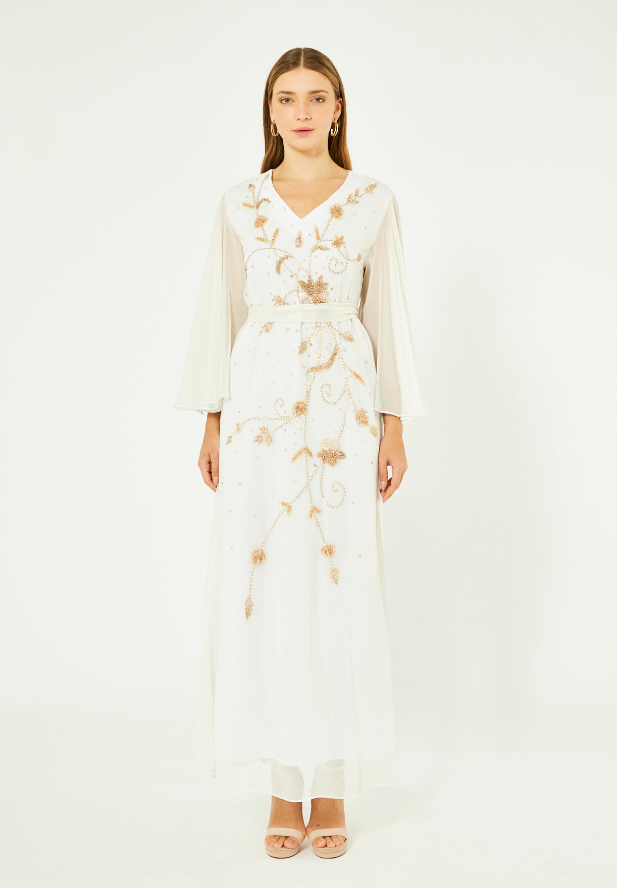 Celeste Floral Embellished Organza Gown