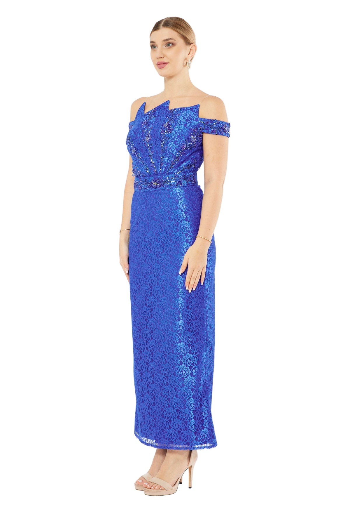 Floral Lace Column Dress