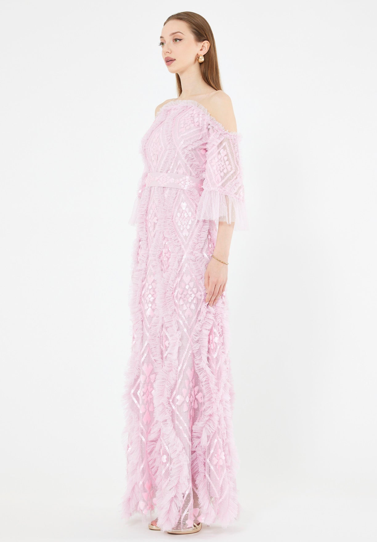 Elysian Fringe Tulle Dress