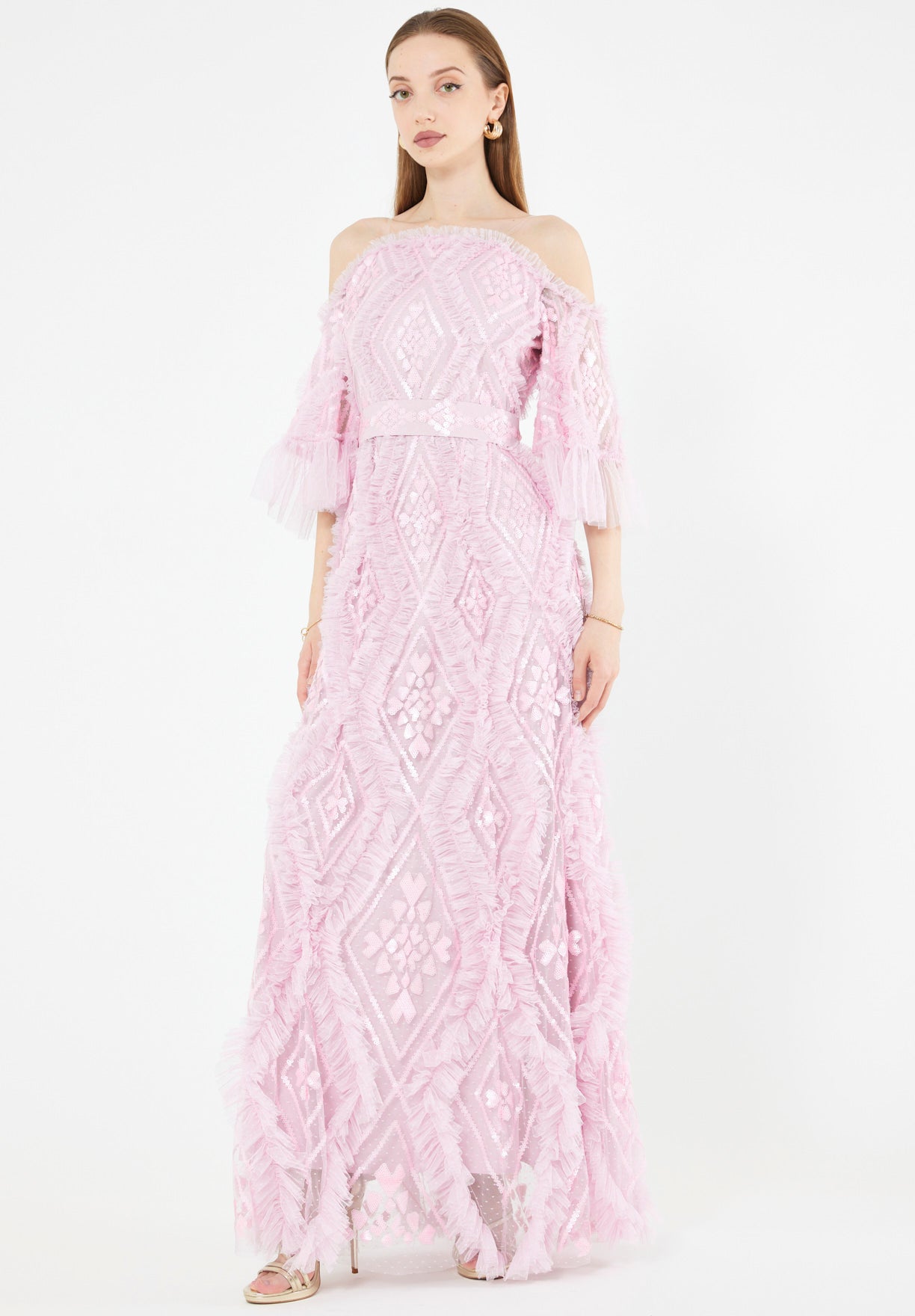 Elysian Fringe Tulle Dress