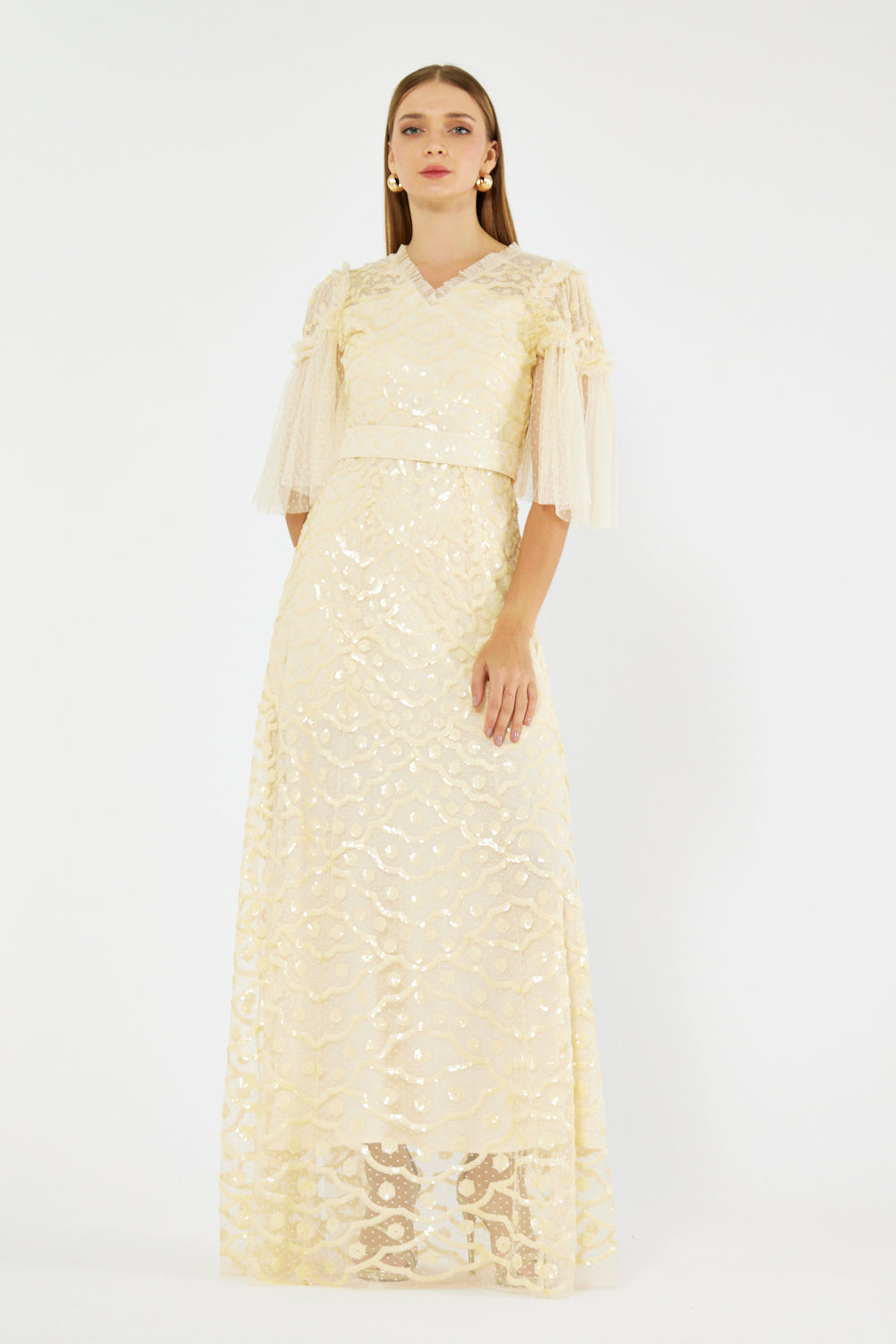 Mariette Tulle Sleeve Dress