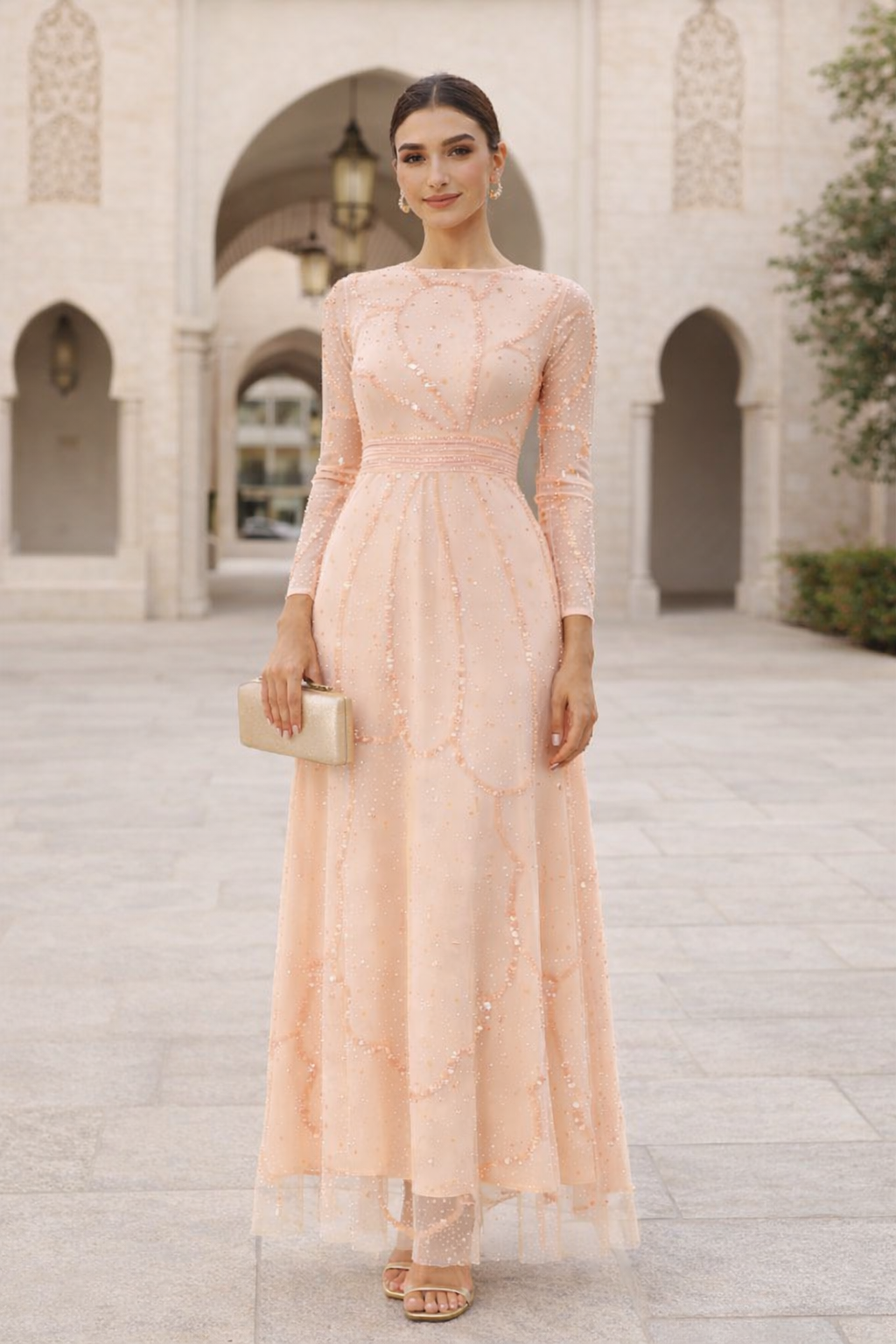 Elowen Embellished Mesh Dress