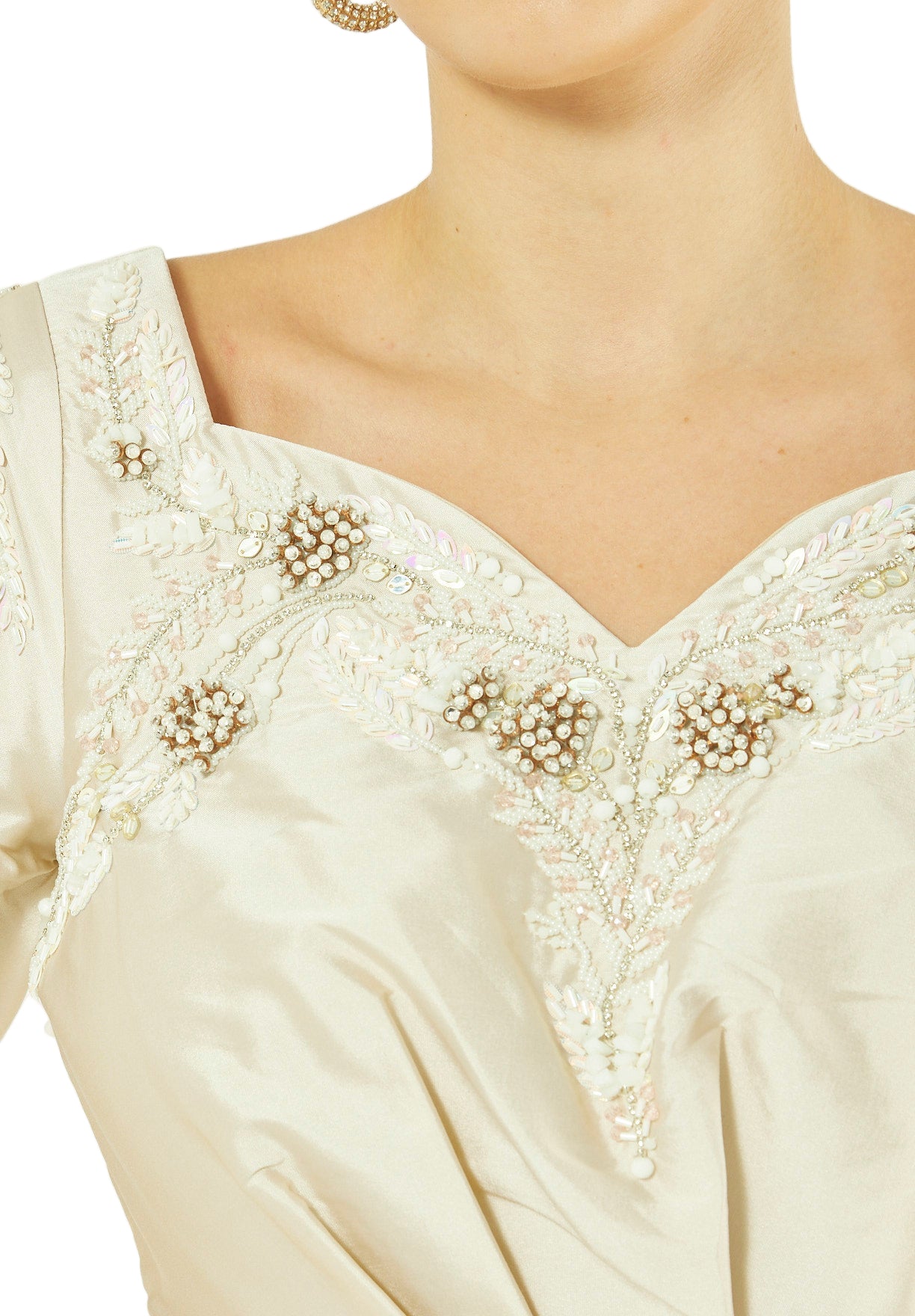 Bloom Grace Embellished Puff Sleeve Gown