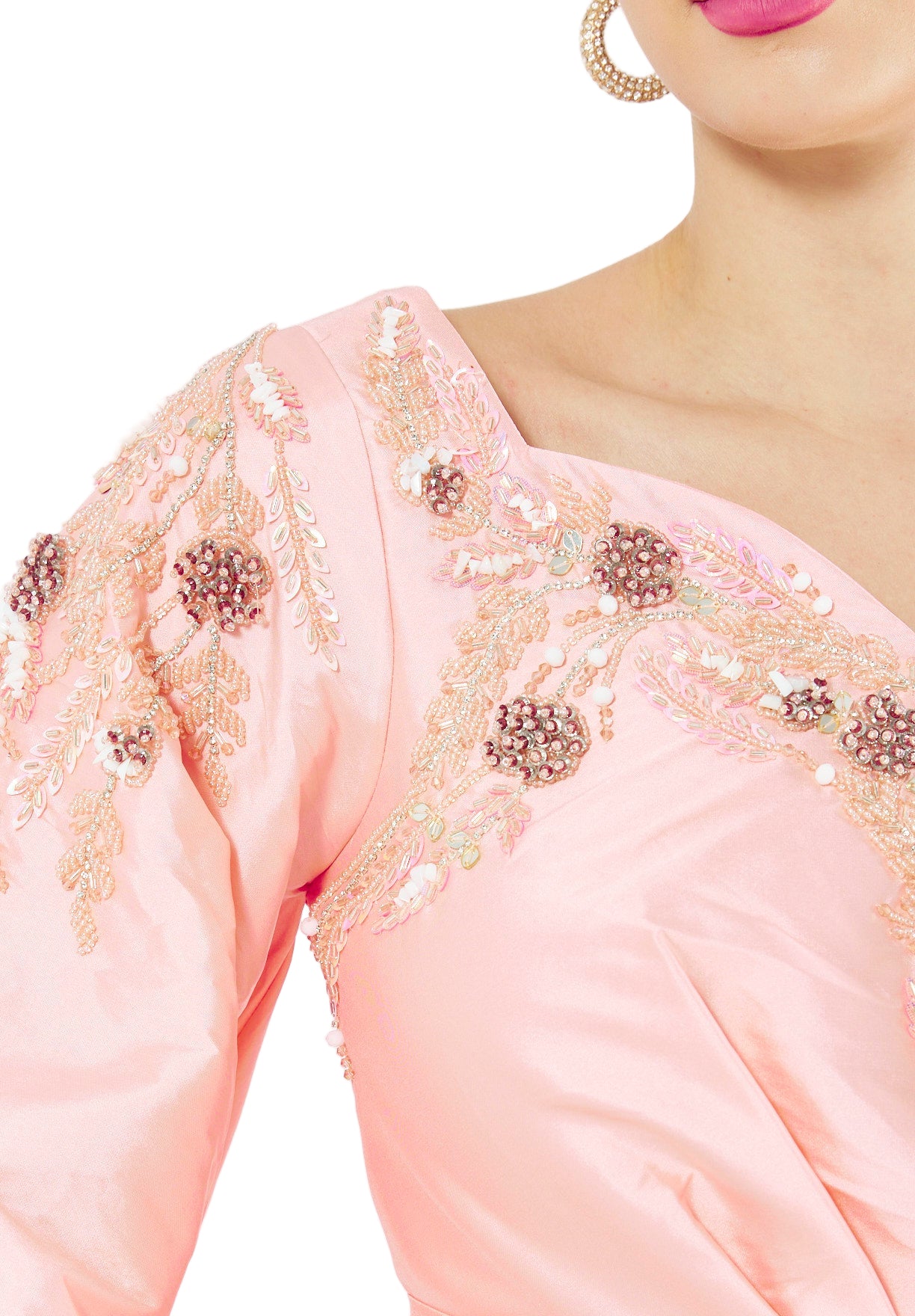 Bloom Grace Embellished Puff Sleeve Gown