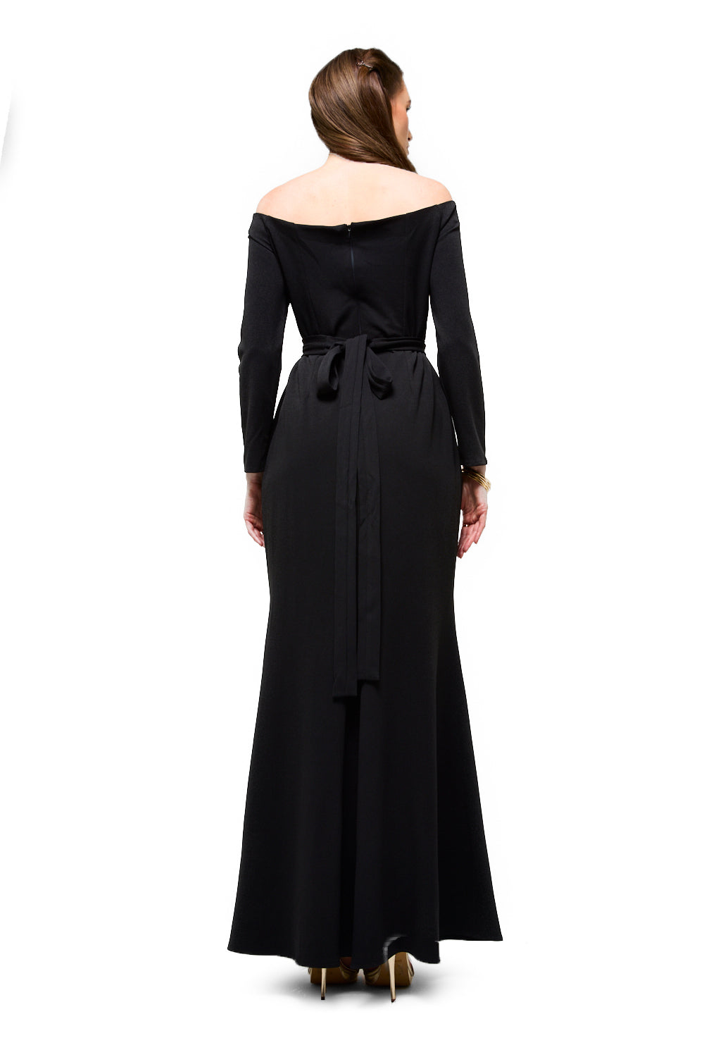 Beaded Floral Boat Neck Maxi Dress