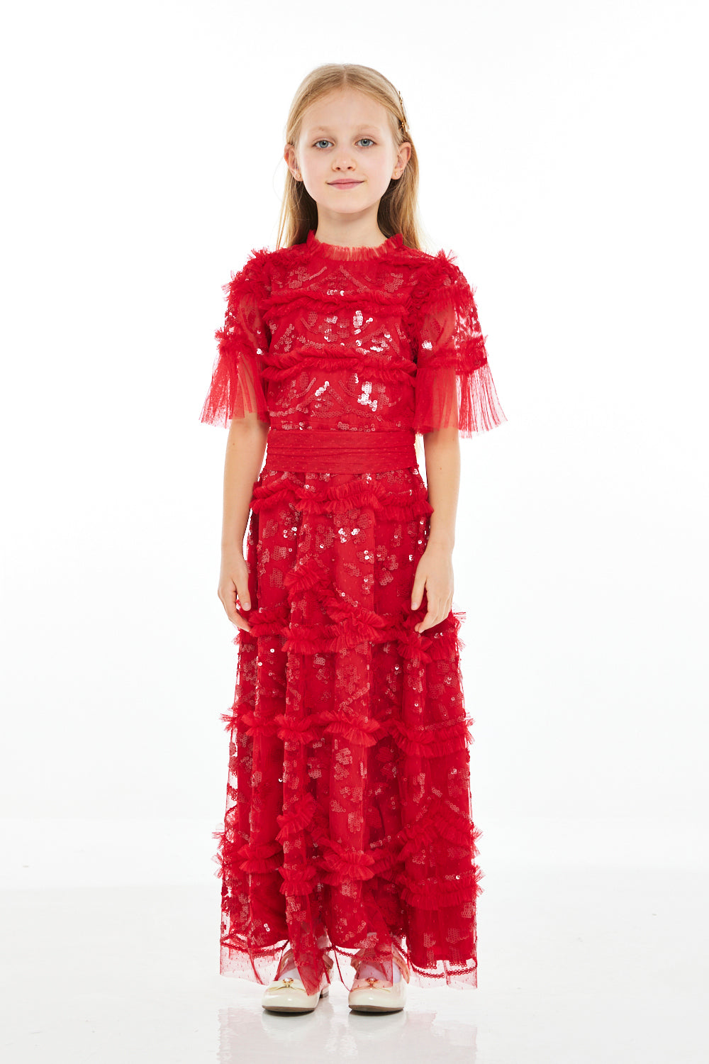 Tiered Sequin Tulle Dress