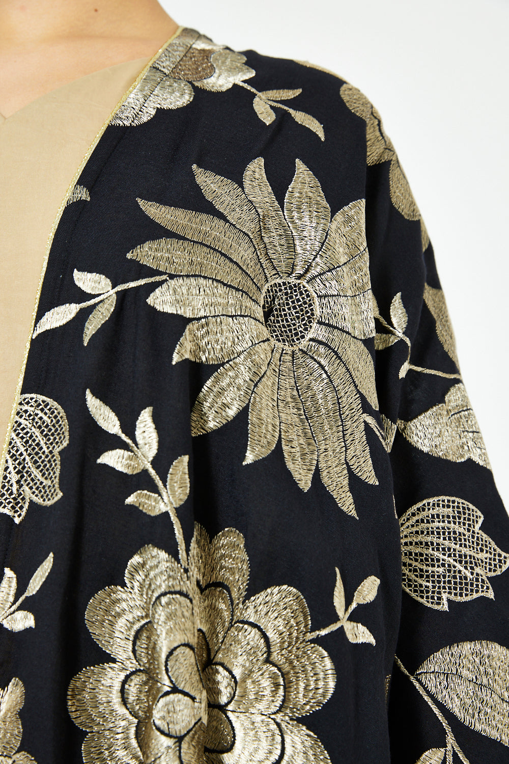 Gold Bloom Overlay Jalabiya Set