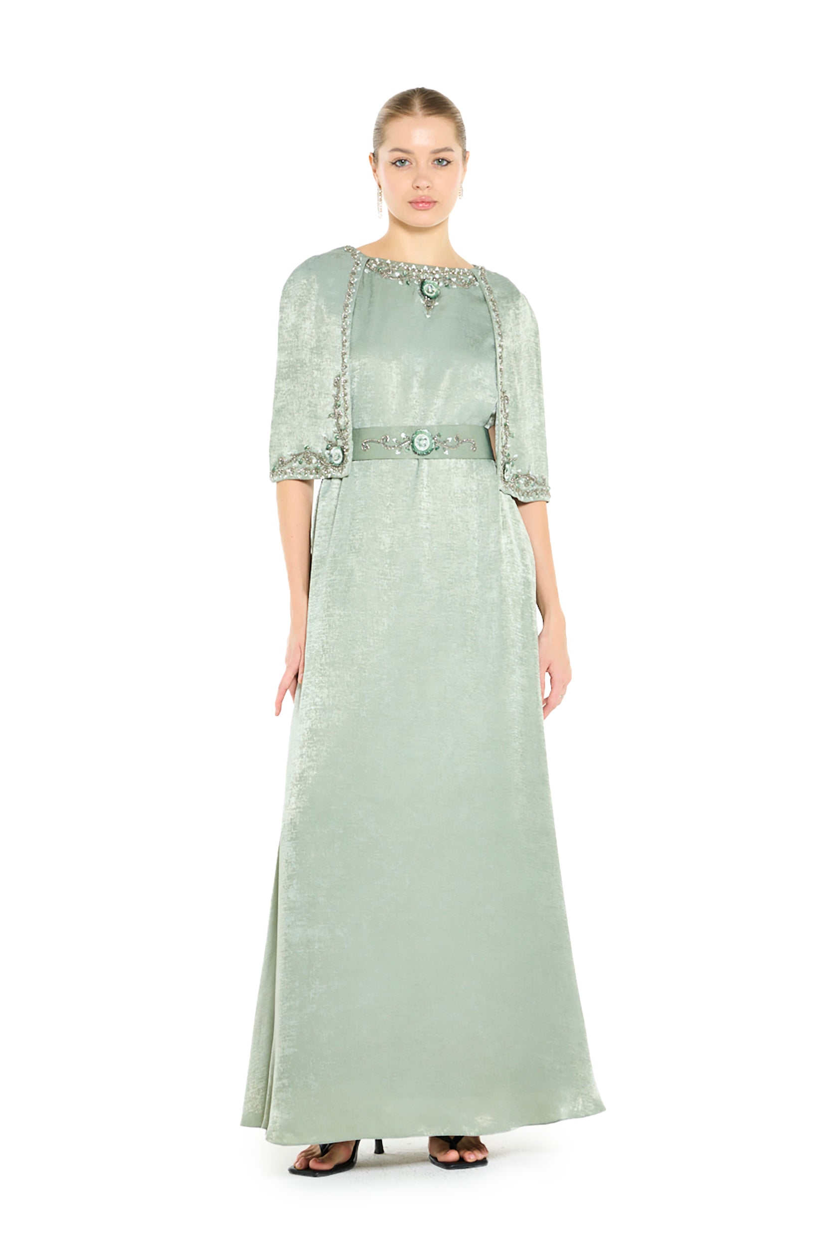 Embroidered Panel Maxi Dress