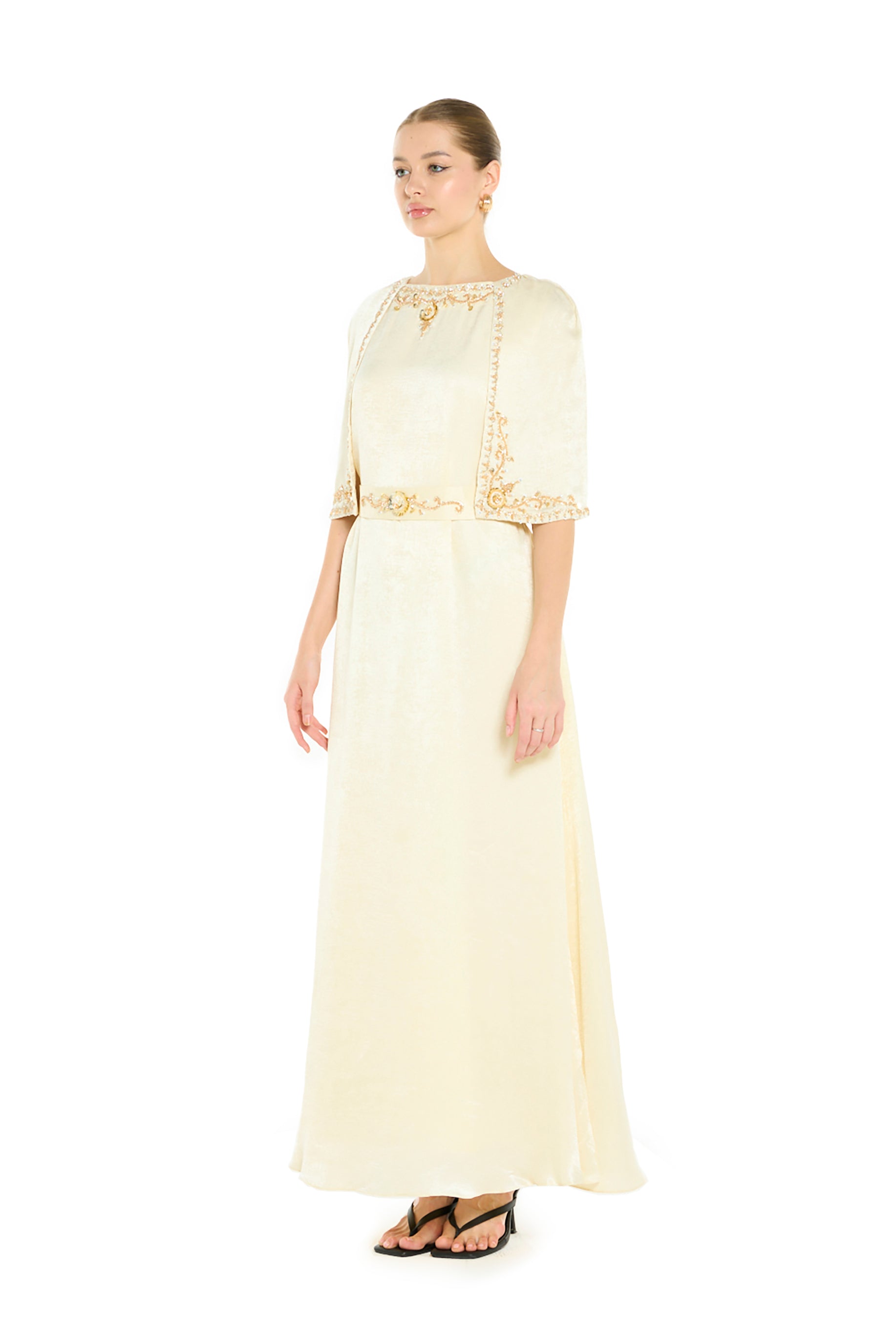 Embroidered Panel Maxi Dress