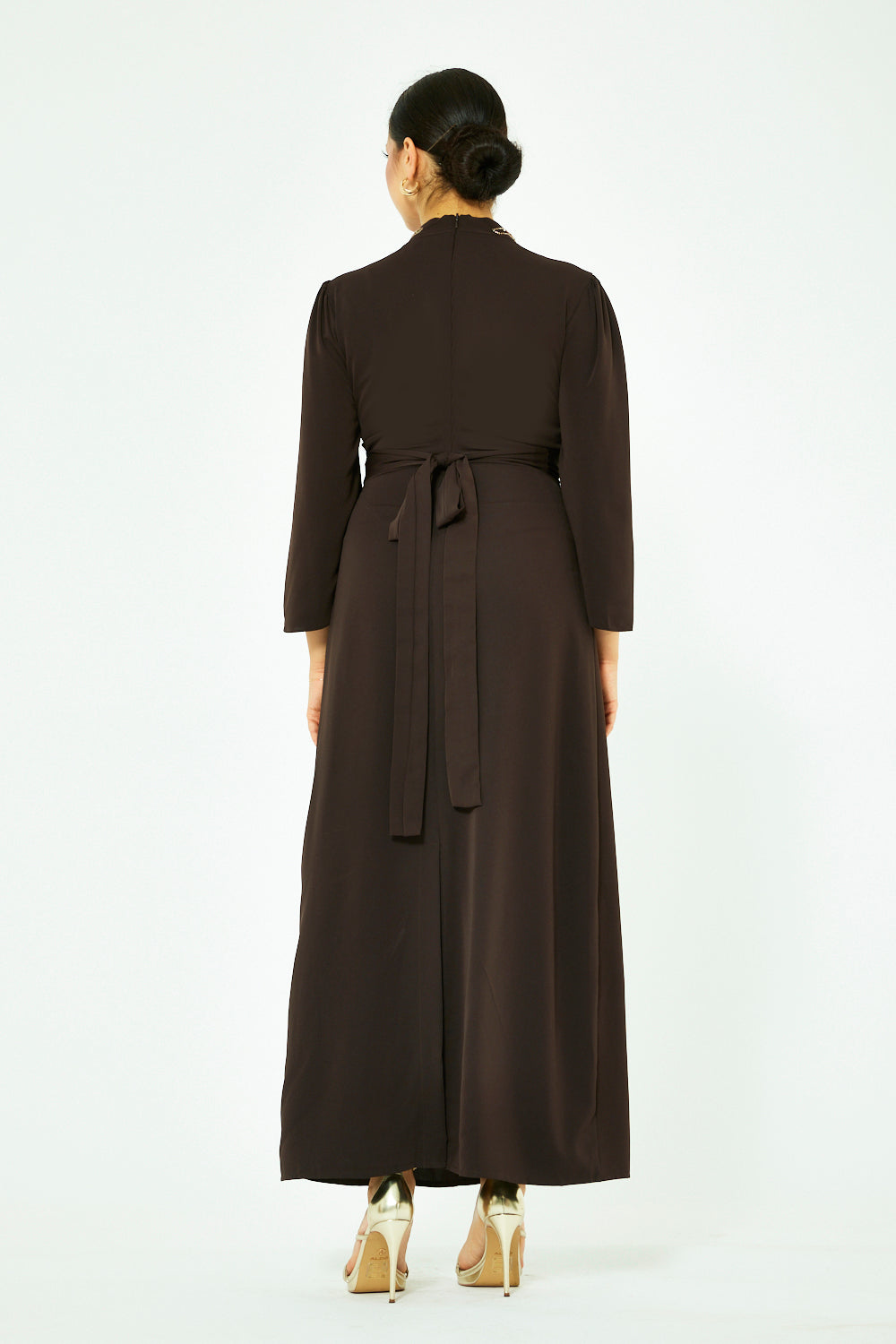 Baroque Embellished V-Neck Gown