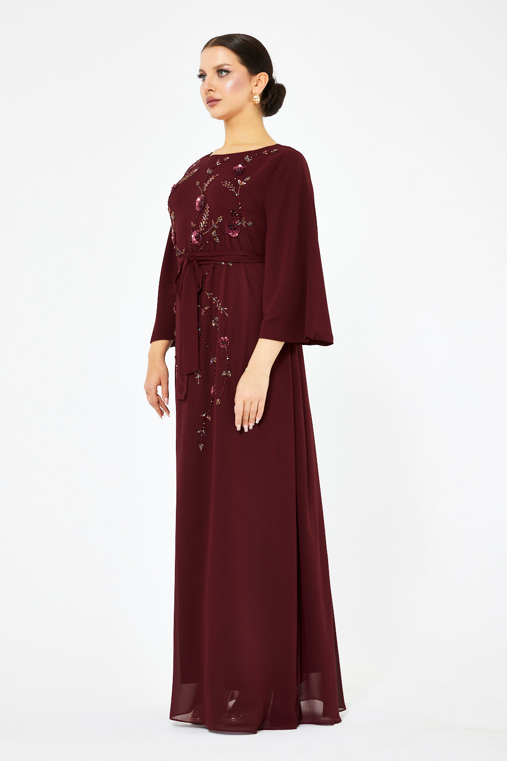 Trailing Blossom Cape Gown