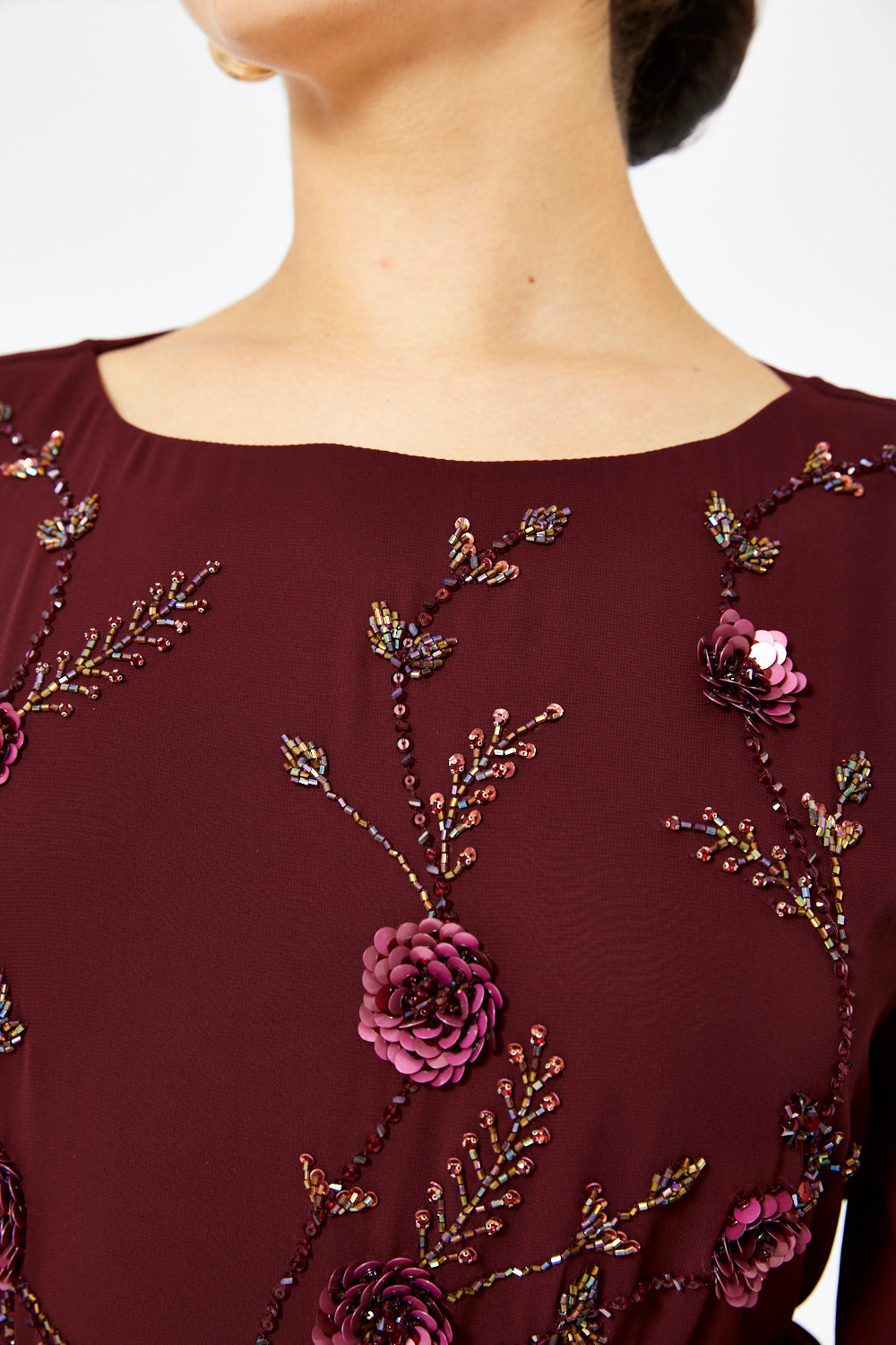 Trailing Blossom Cape Gown