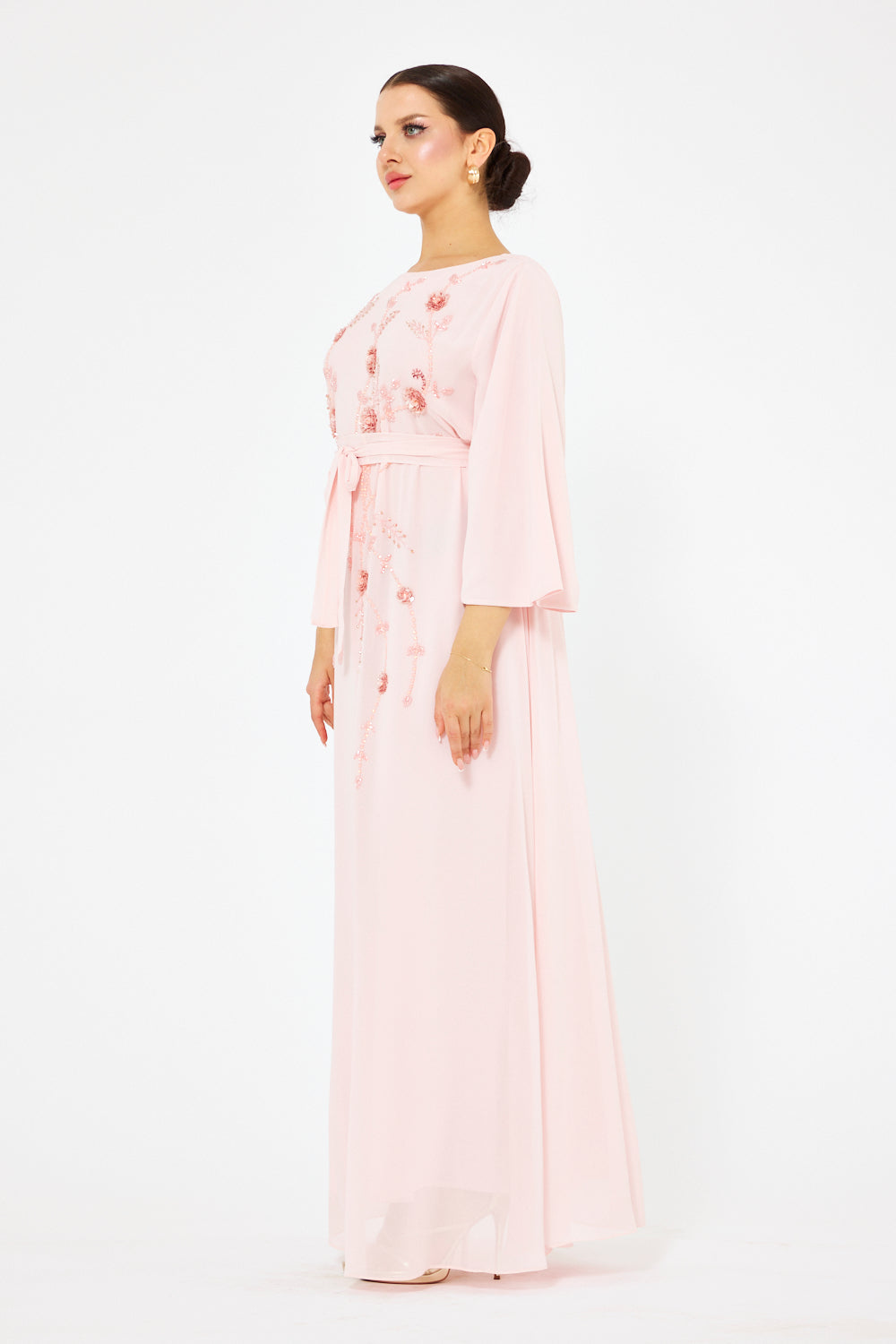 Trailing Blossom Cape Gown