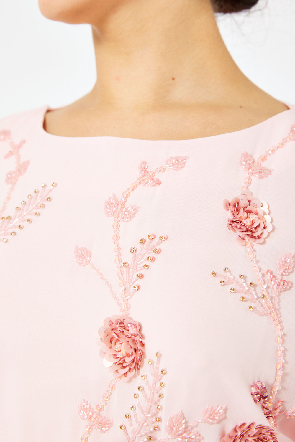 Trailing Blossom Cape Gown