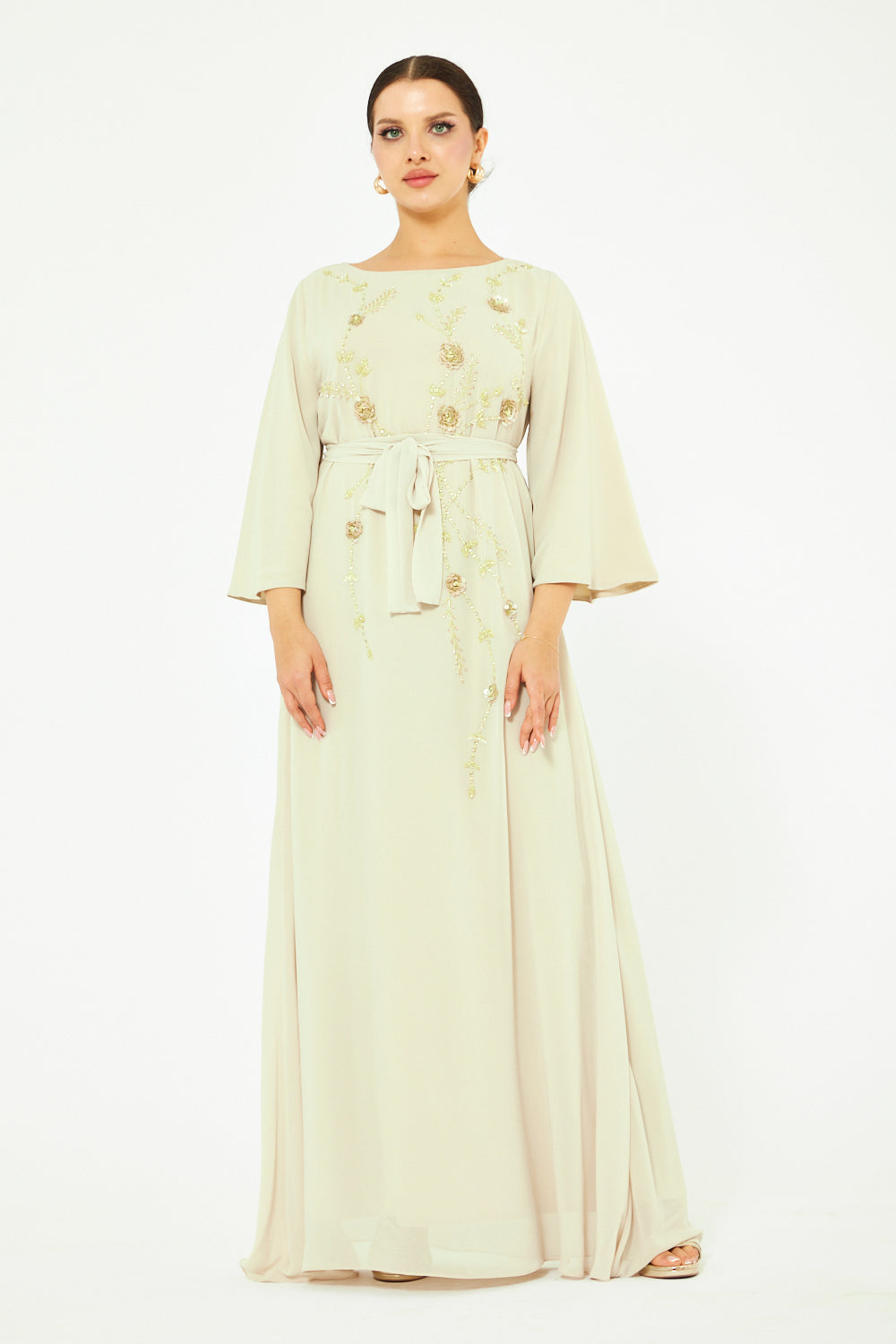 Trailing Blossom Cape Gown