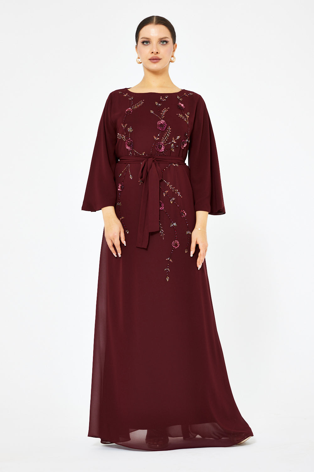 Trailing Blossom Cape Gown