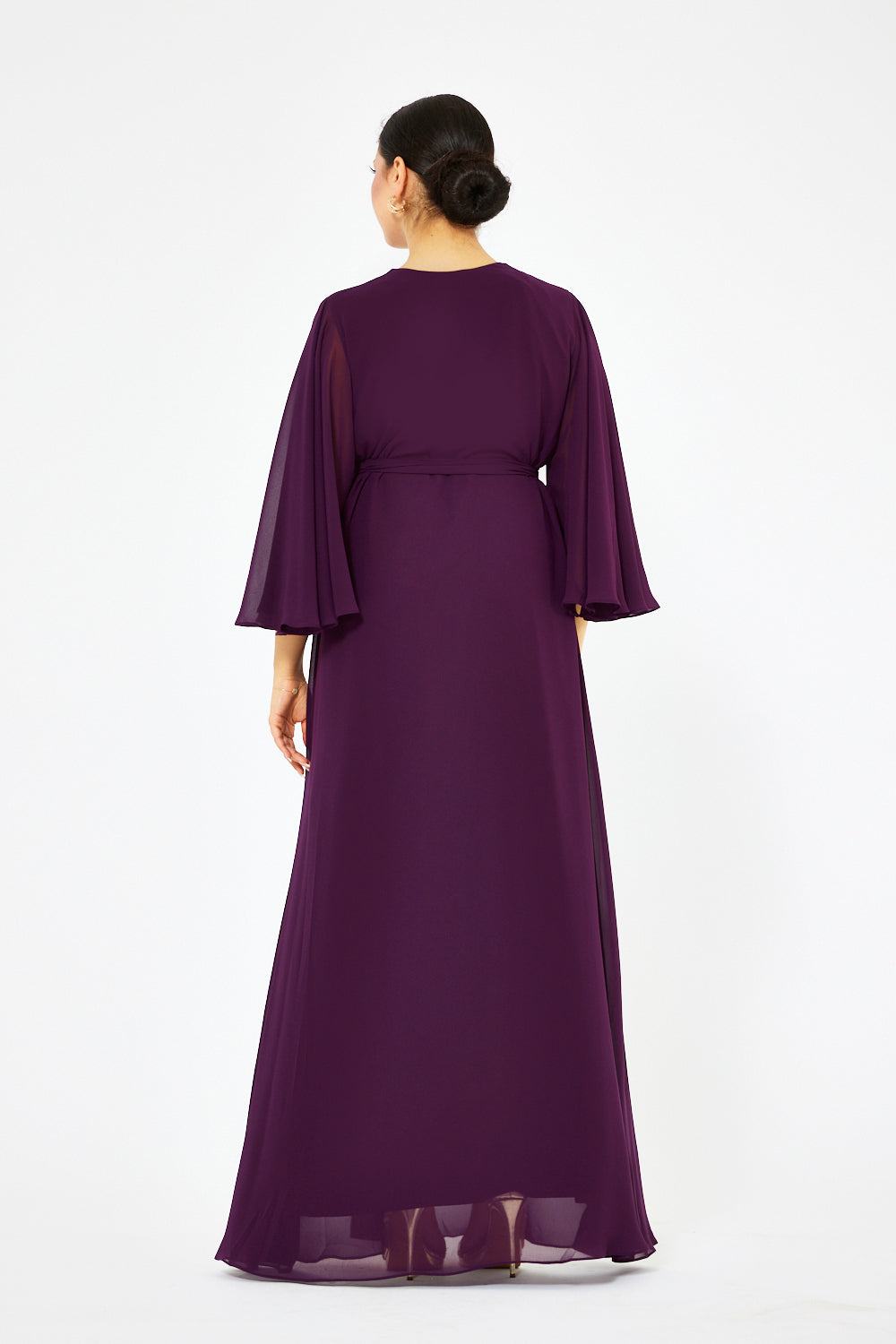 Blush Petal Embellished Cape Gown