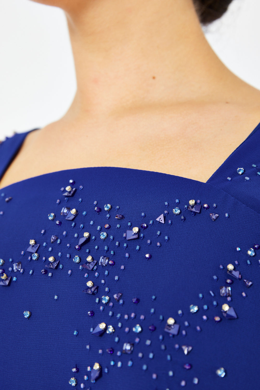 Crystal Scatter Cape Sleeve Gown