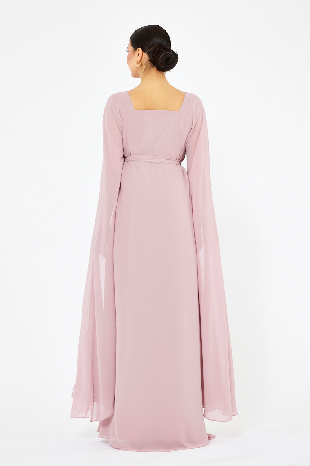 Crystal Scatter Cape Sleeve Gown