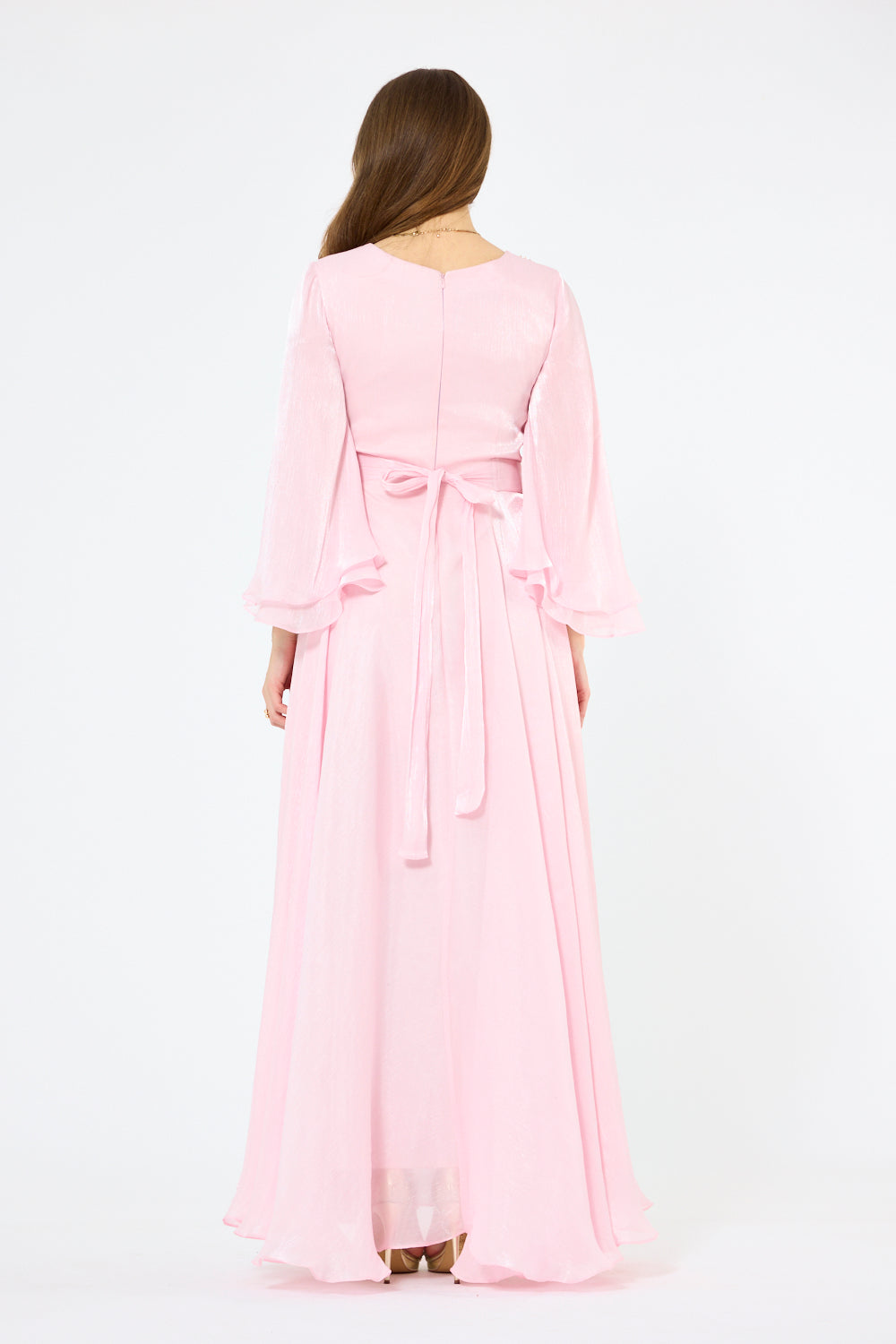 Floral Beaded Bodice Organza Gown