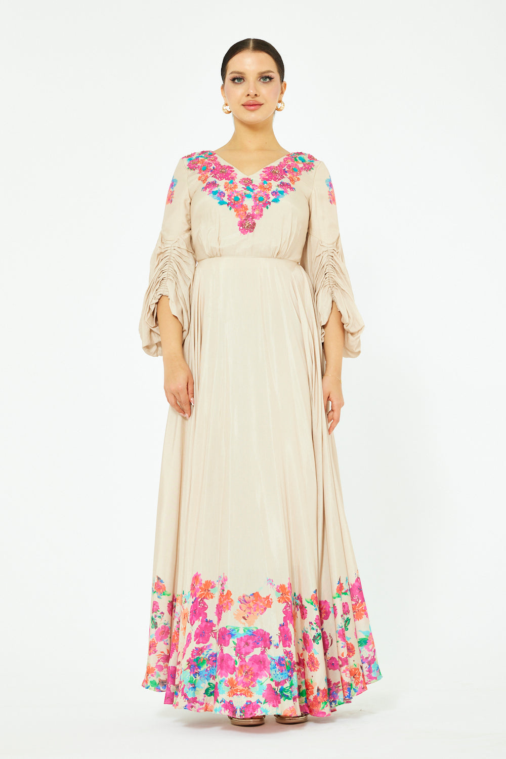 Floral Printed V-Neck Dress