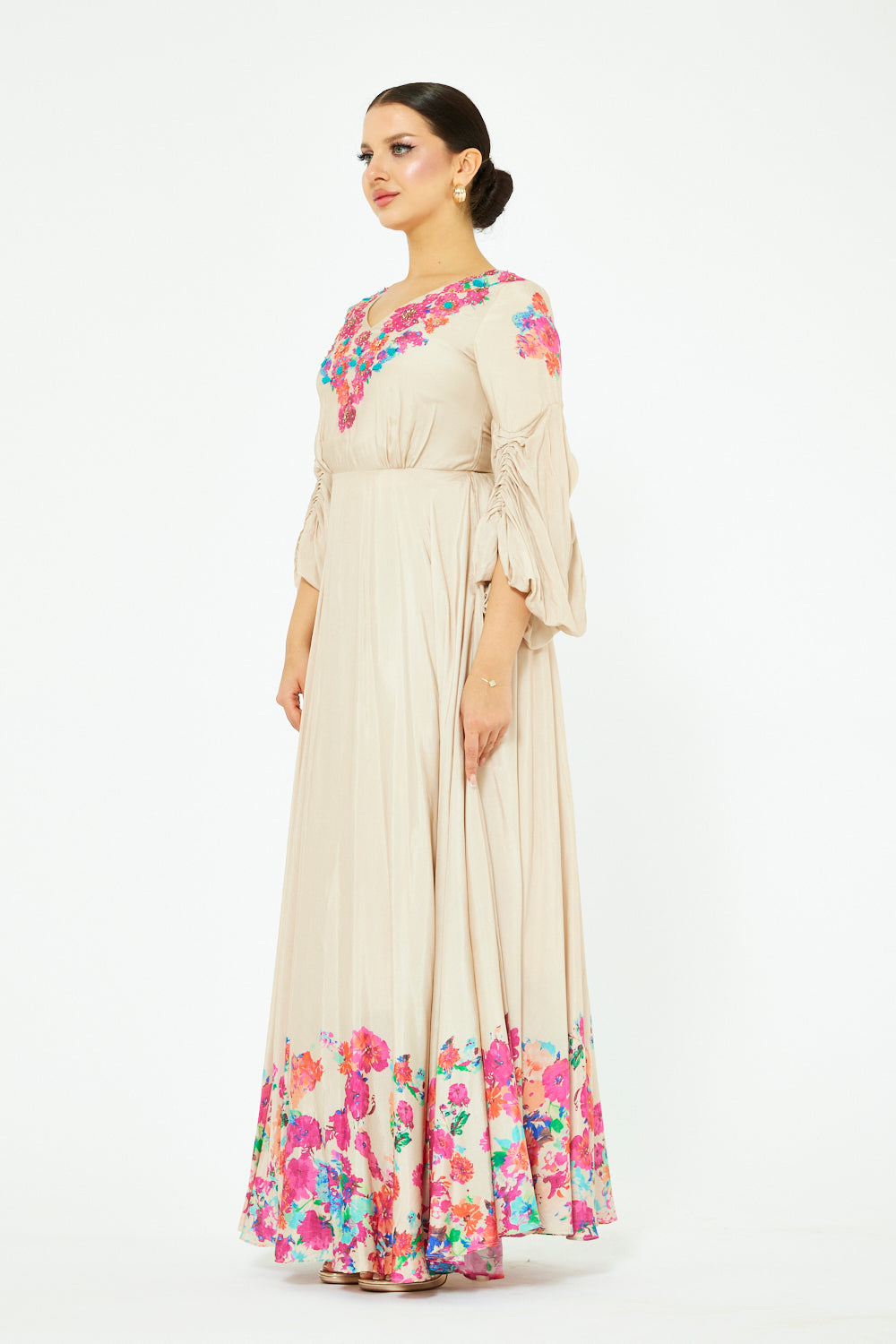 Floral Printed V-Neck Dress