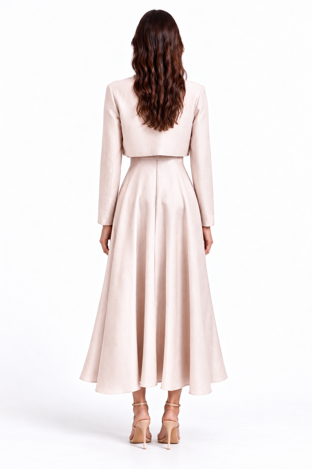 "Liana" Embellished Jacket Midi Dress