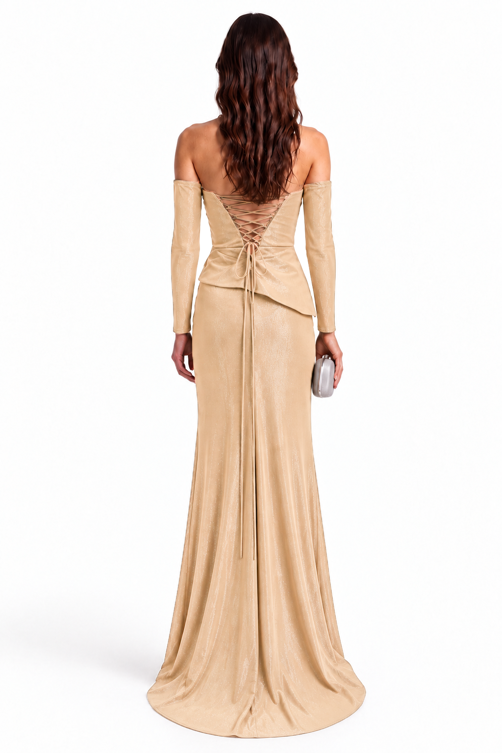 "Noor" Asymmetric Draped Maxi Dress