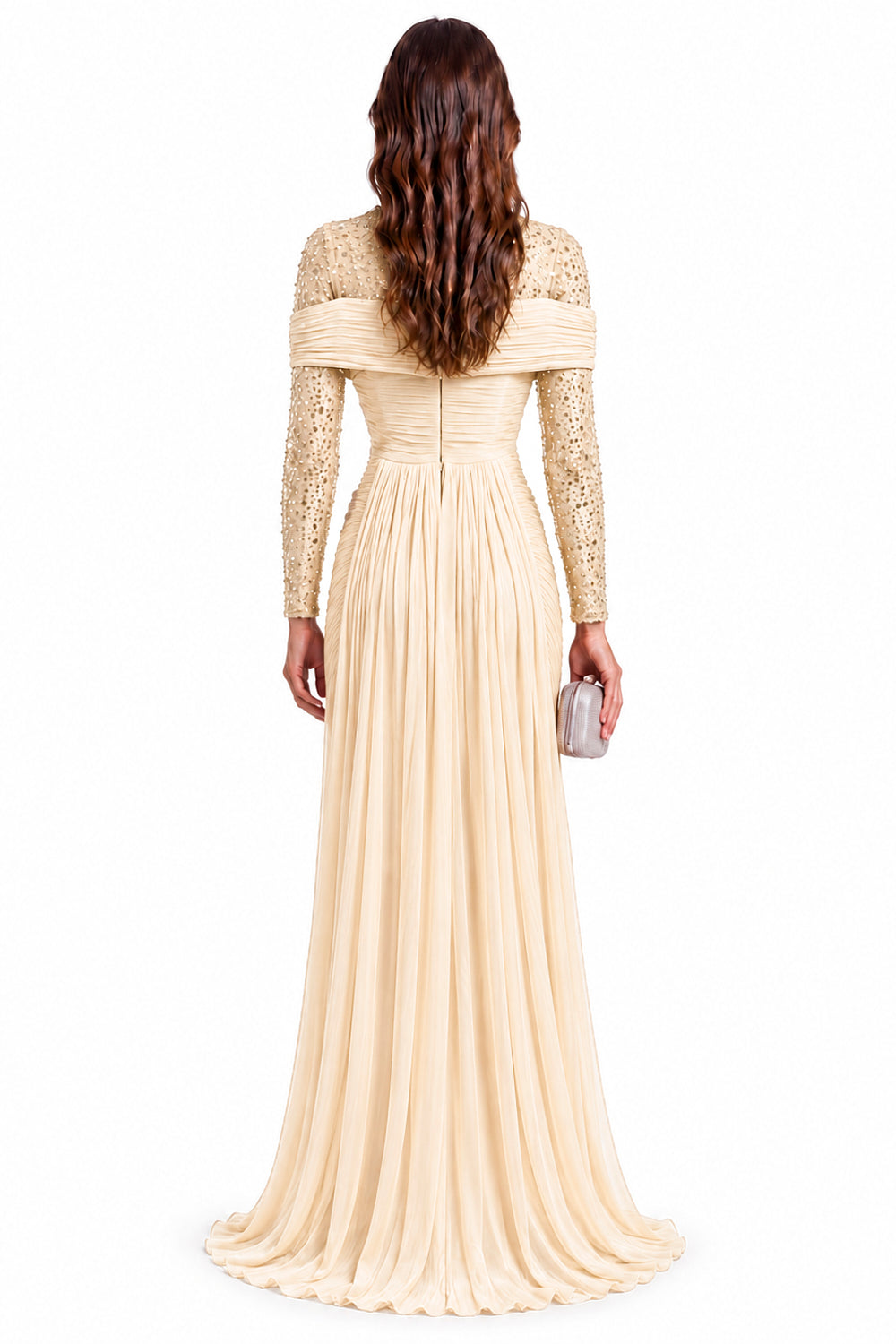 "Samira" Draped Embellished Tulle Dress