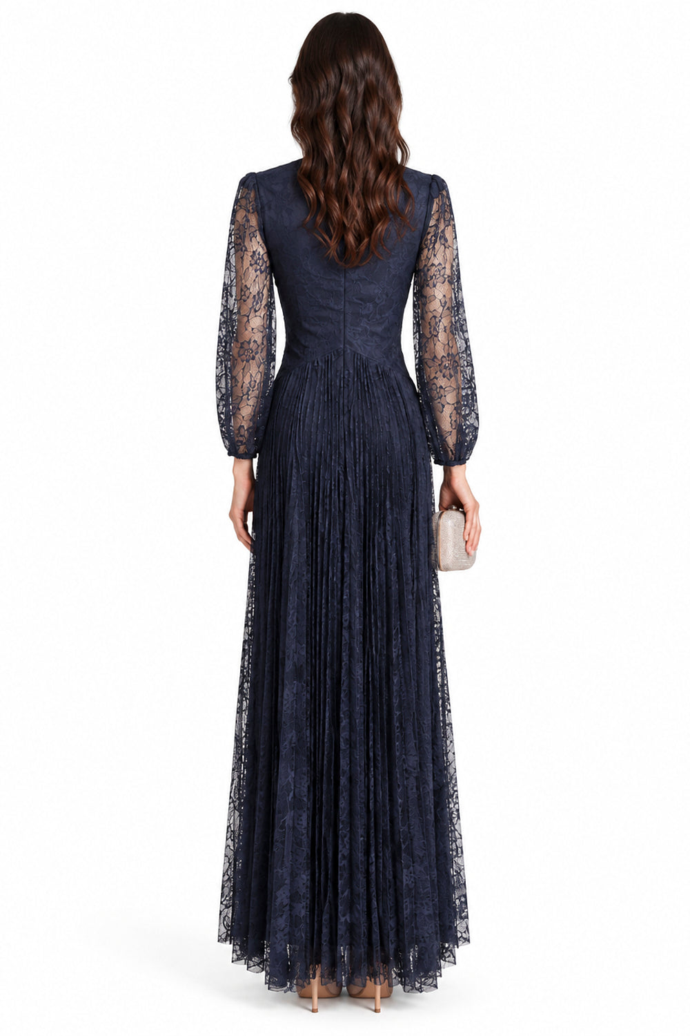 "Elara" Ruched Floral Lace Dress