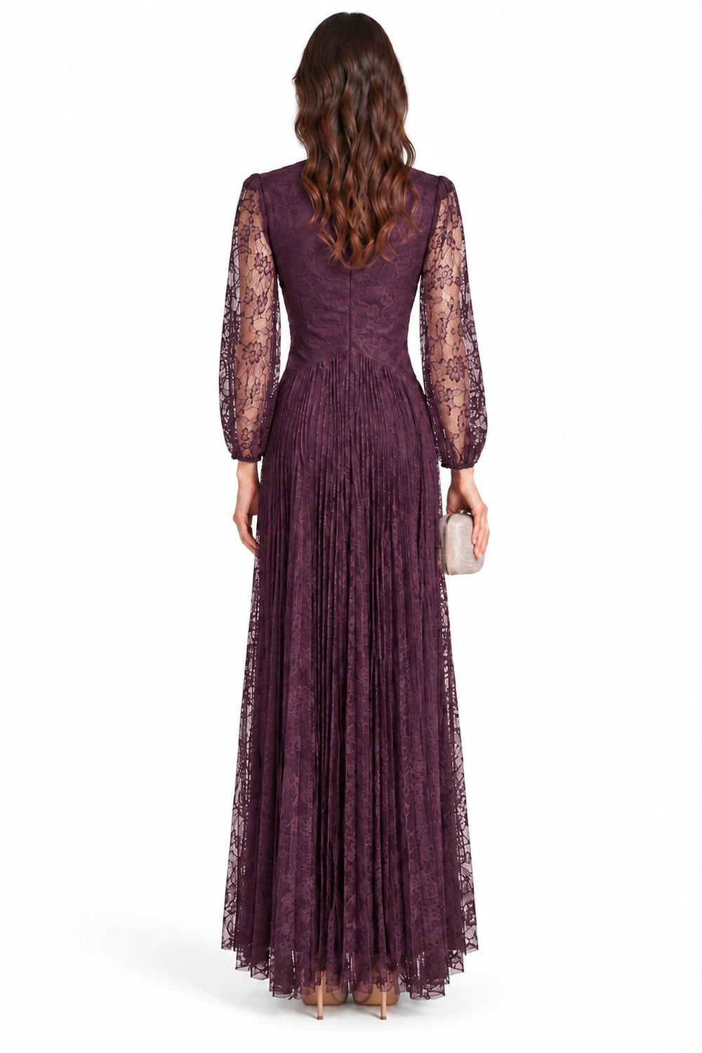 "Elara" Ruched Floral Lace Dress