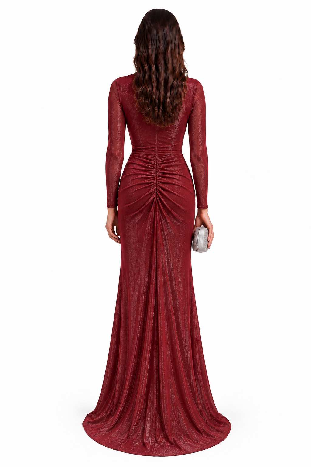 "Ayla" Wrap Draped Shimmer Dress