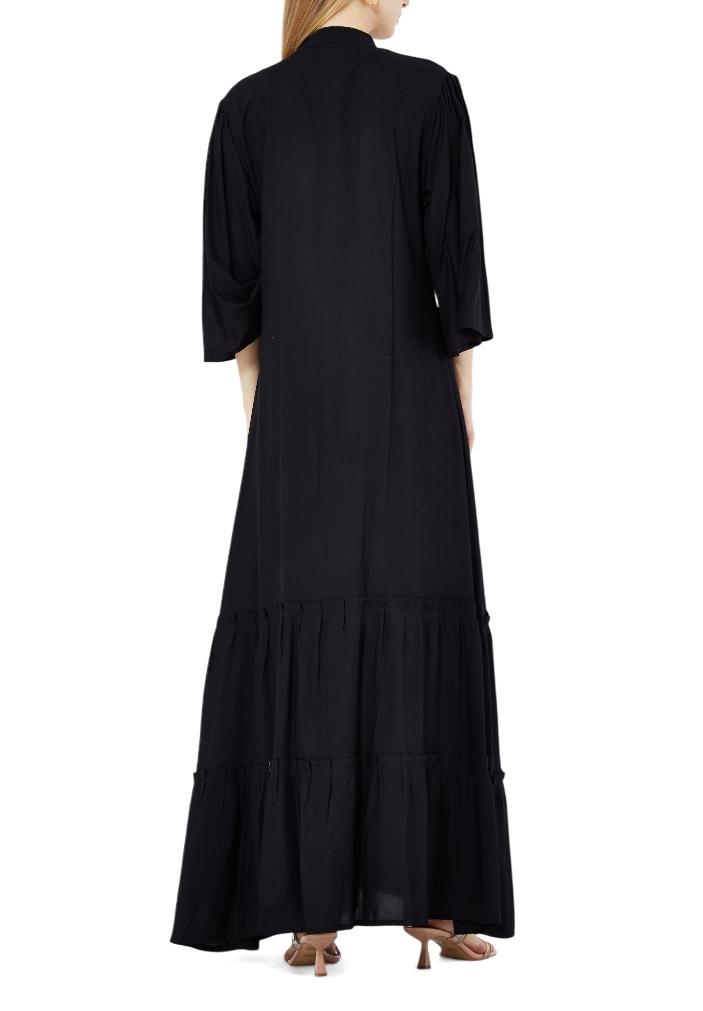 Stunning Embroidered Long Frilled Dress