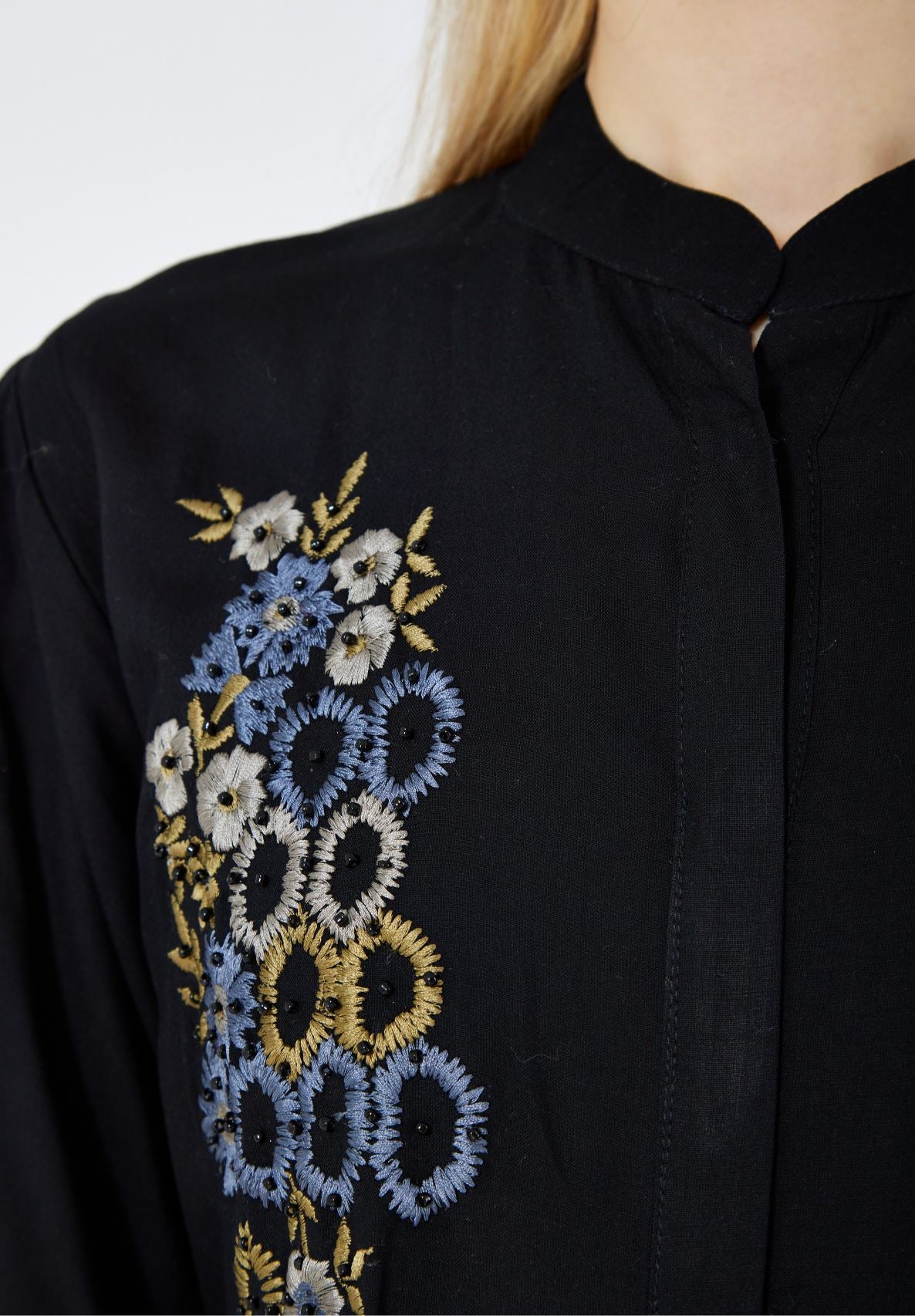 Stunning Embroidered Long Frilled Dress