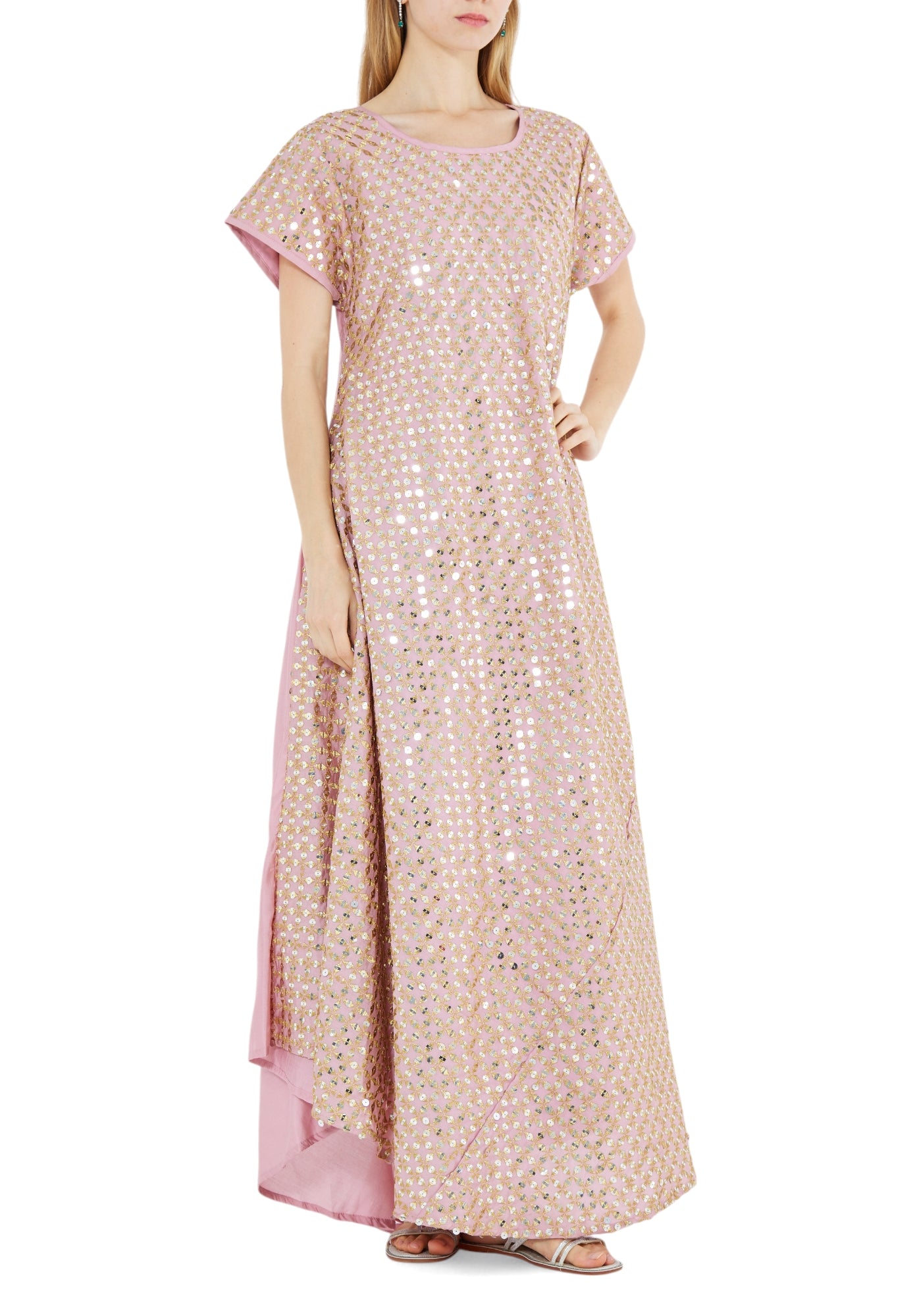 Beautiful Embroidered Flared Long Dress