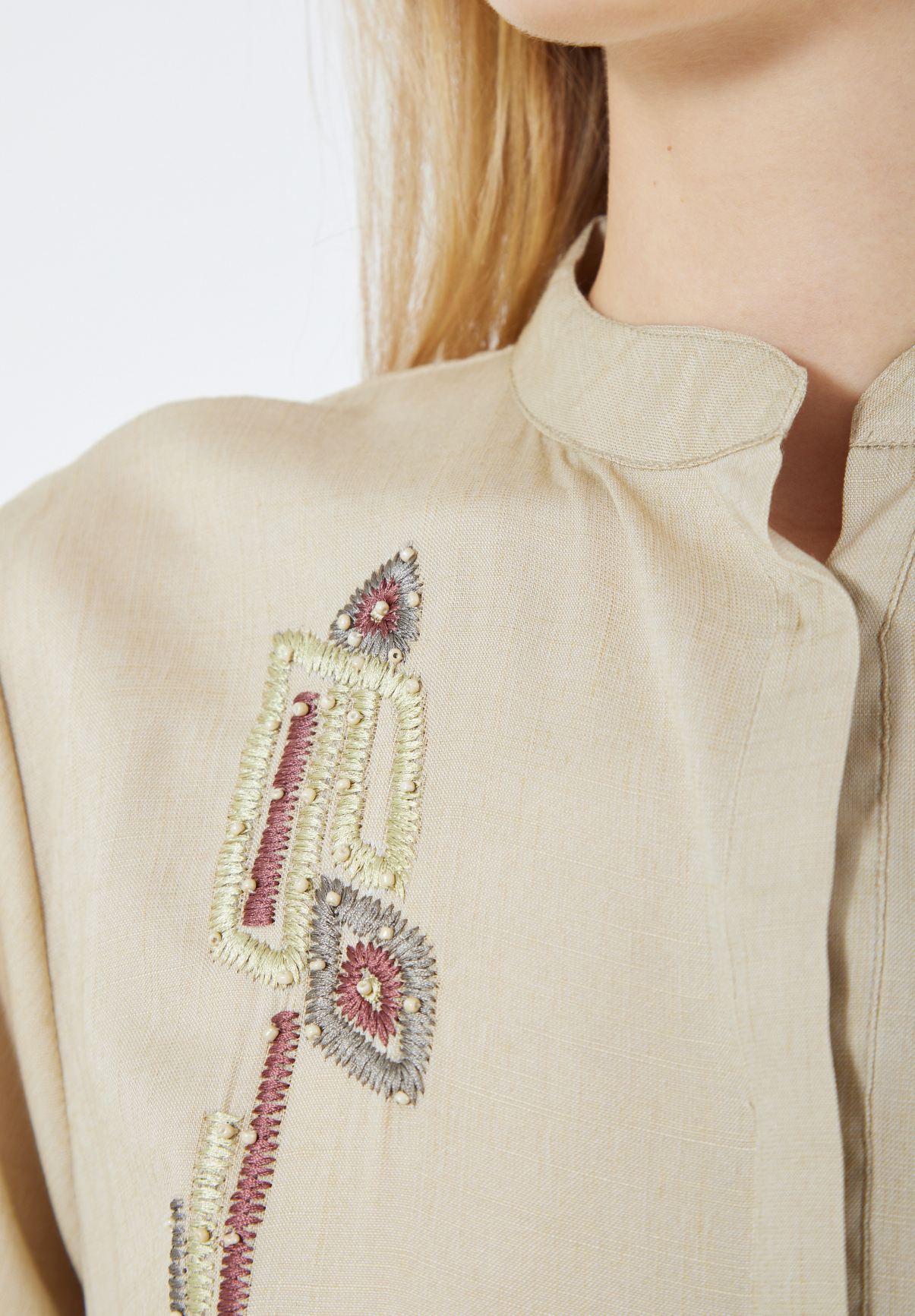 Simple And Elegant Embroidered Frilled Long Dress