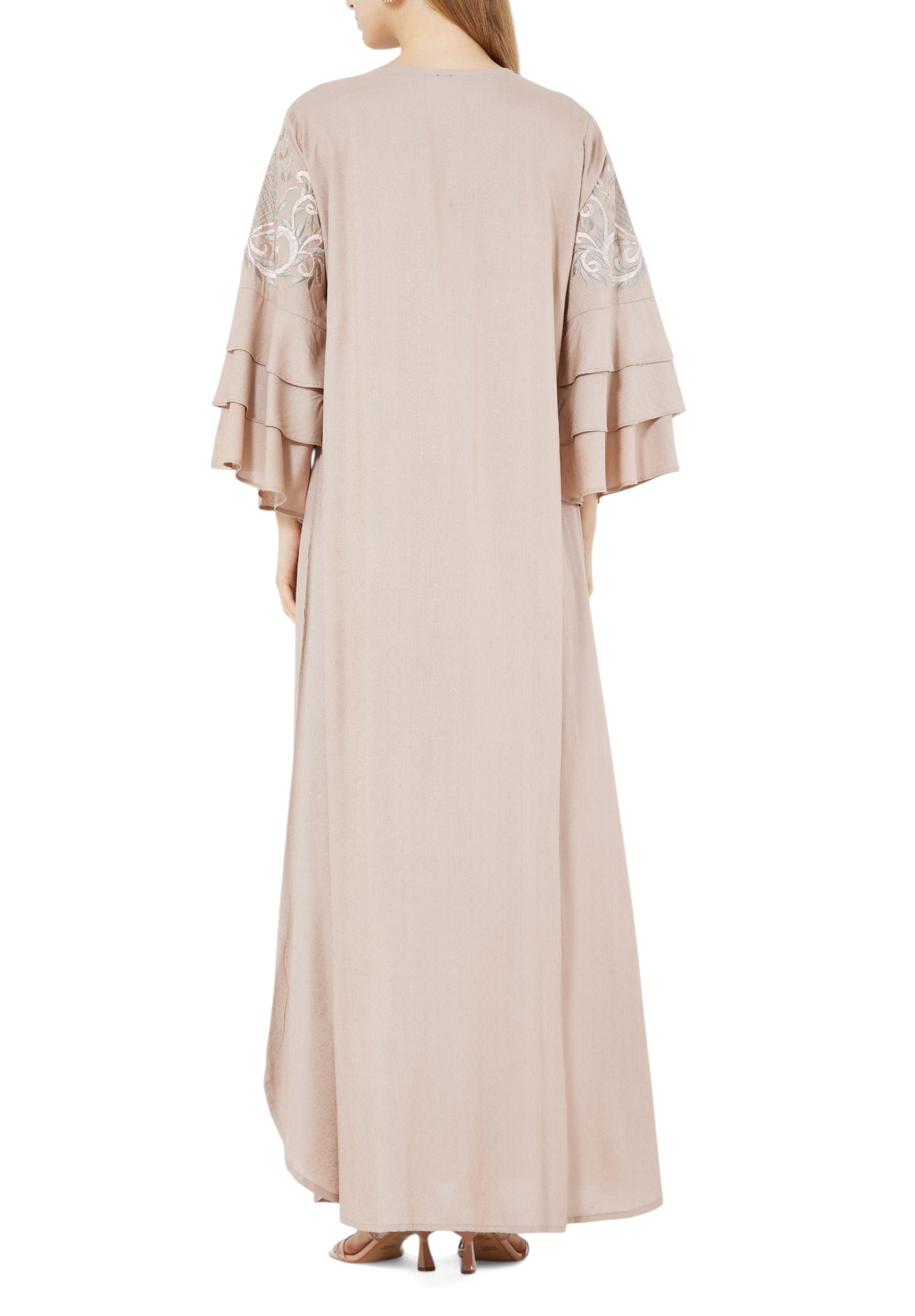 Beautiful Embroidered Long Crepe Dress