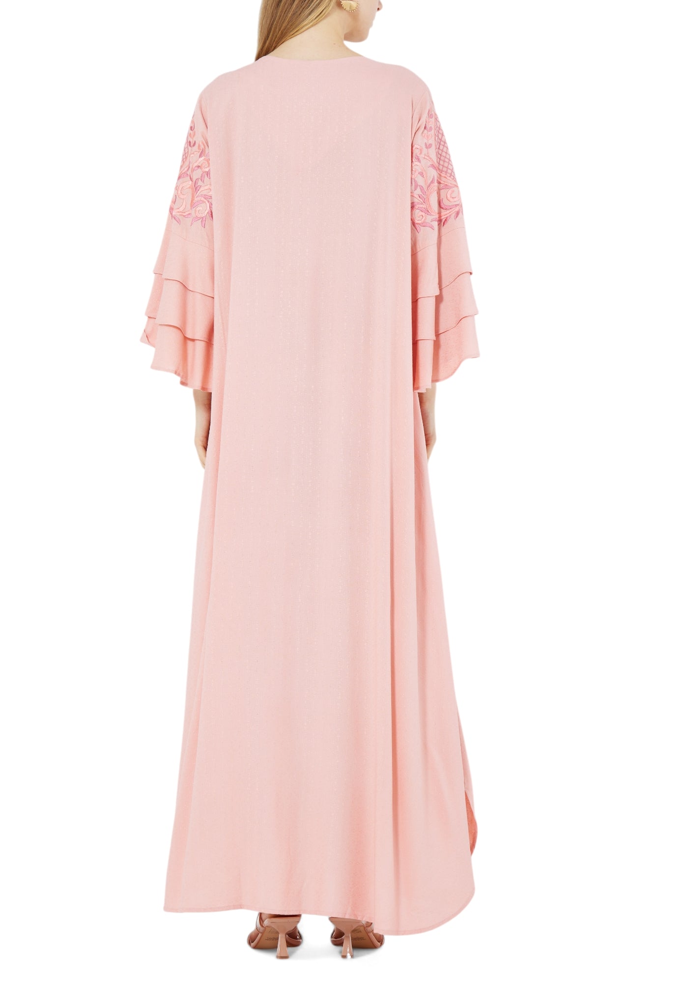Beautiful Embroidered Long Crepe Dress