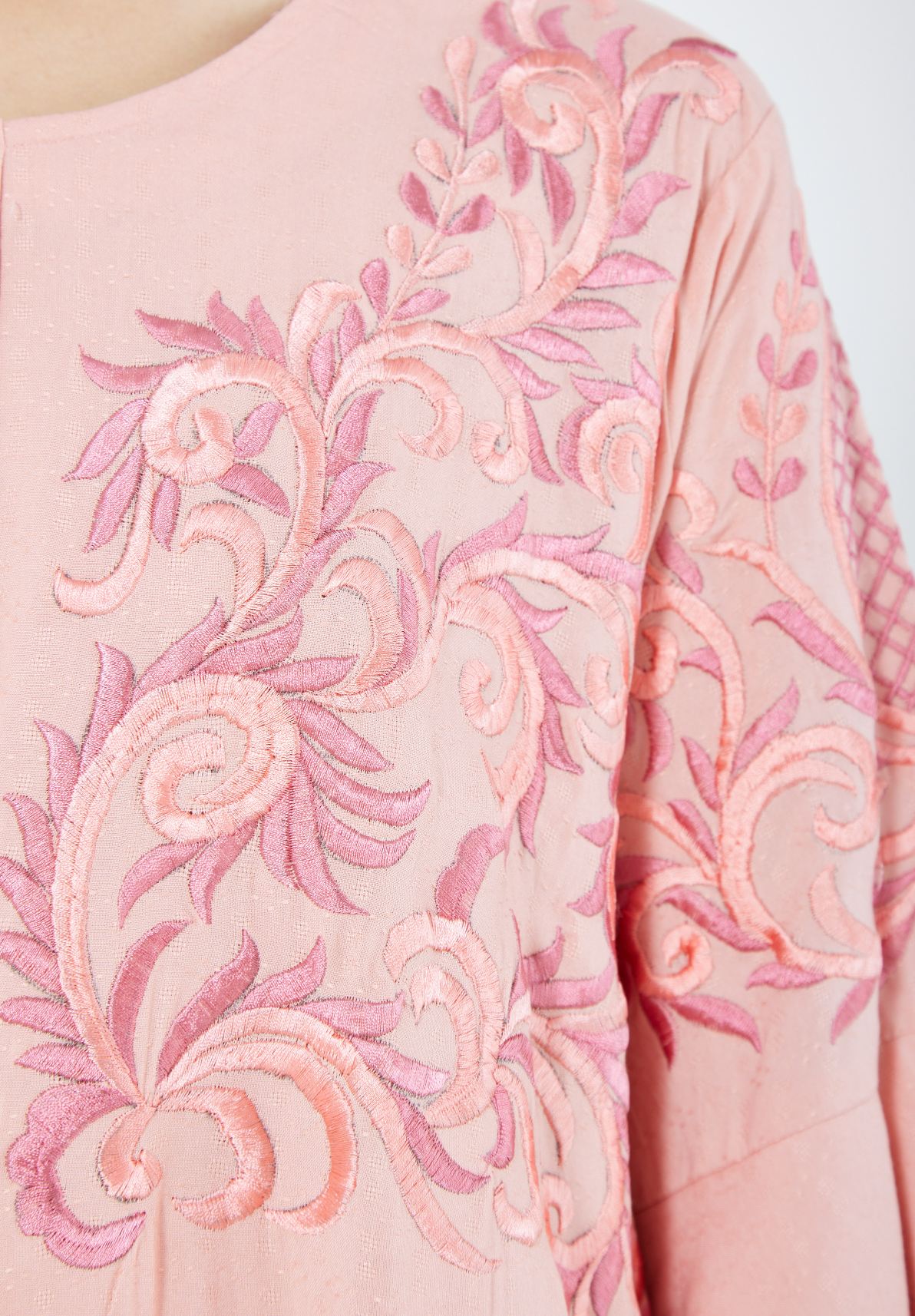 Beautiful Embroidered Long Crepe Dress