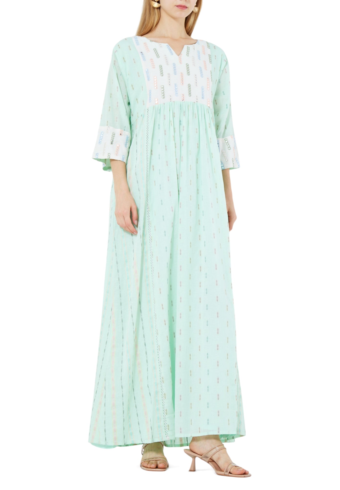 Beautiful Embroidered Loose fit Long Dress