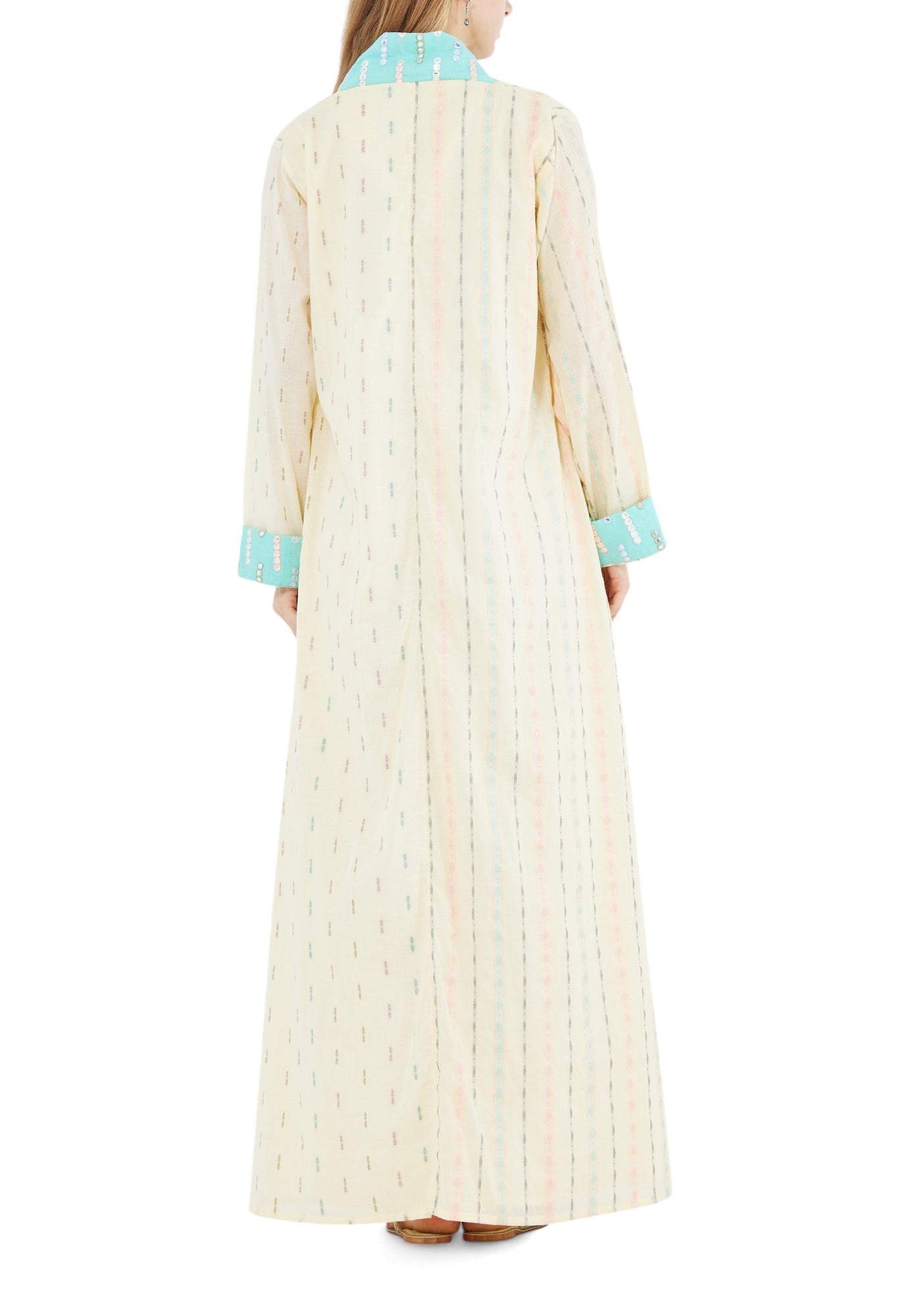 Beautiful V-Neckline Loose fit Jalabiya With Long Sleeves
