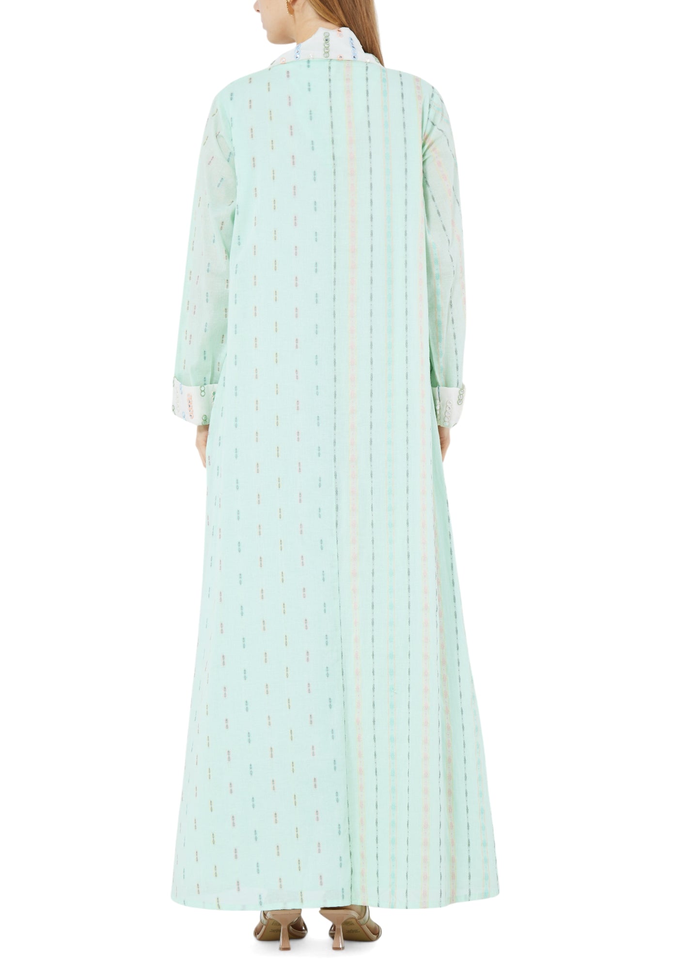 Beautiful V-Neckline Loose fit Jalabiya With Long Sleeves